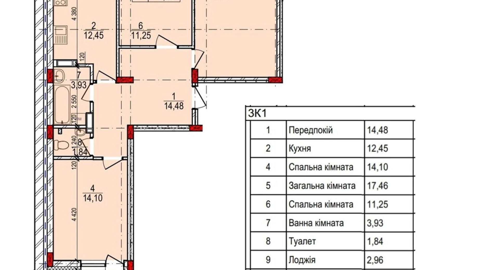 Продается 3-комнатная квартира 78.47 кв. м в Зарванцах, ул. Сосновая - фото 2