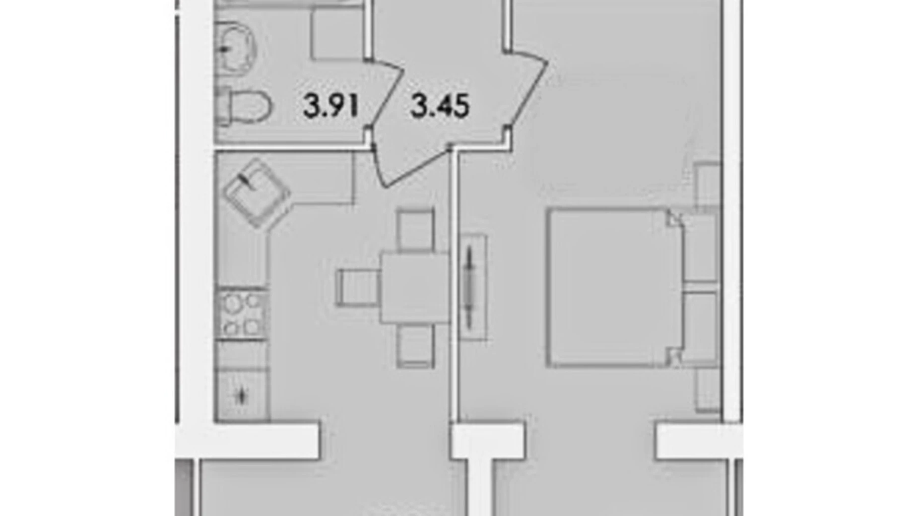 Продается 1-комнатная квартира 38.99 кв. м в Житомире, ул. Жуйка, 28 - фото 2