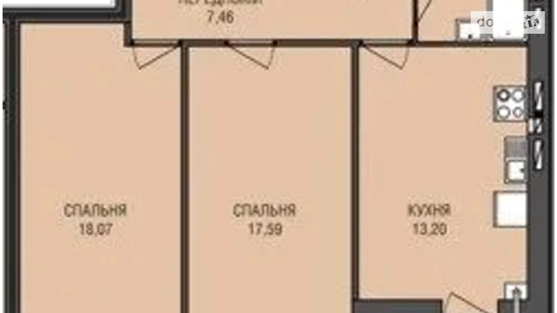 Продается 2-комнатная квартира 68.9 кв. м в Житомире, ул. Святослава Рихтера, 40 - фото 2