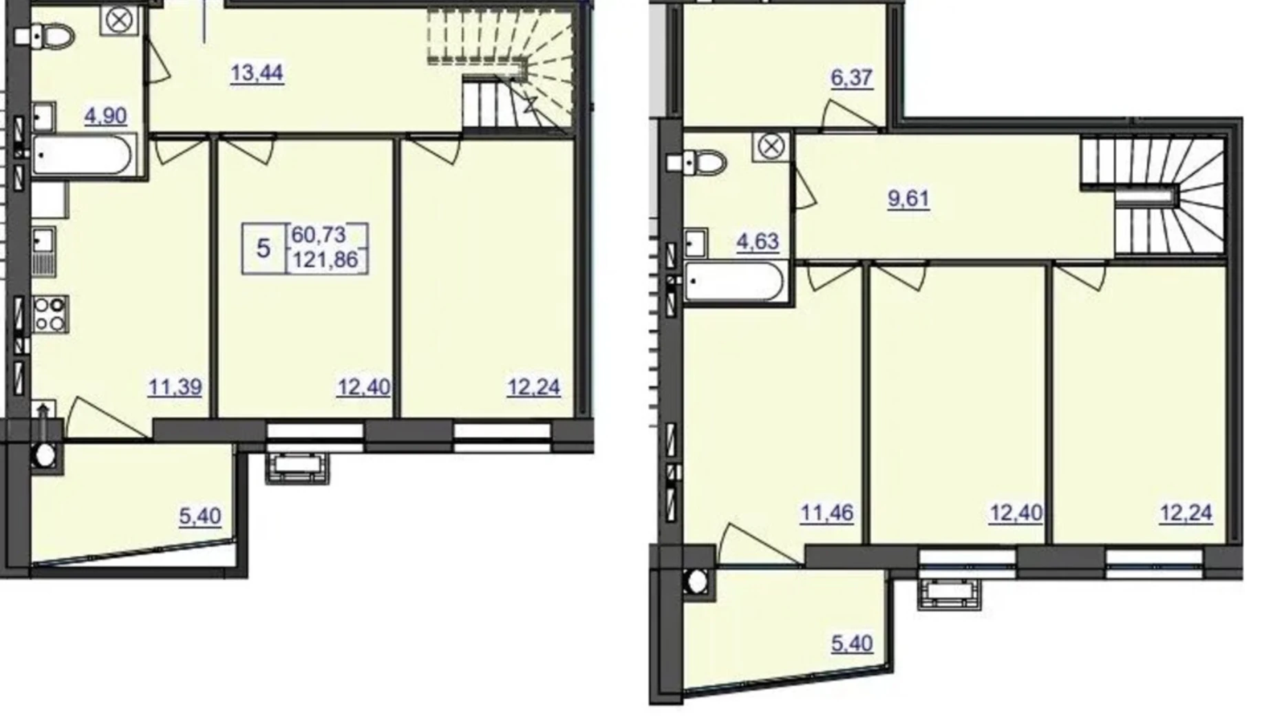 Продается 5-комнатная квартира 121.86 кв. м в Житомире, ул. Святослава Рихтера, 40 - фото 2