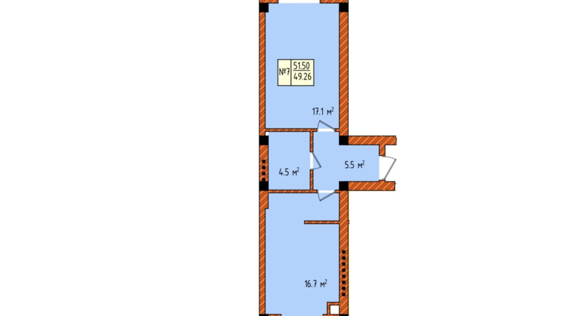 Продається 1-кімнатна квартира 51.5 кв. м у Чагорі, цена: 51500 $ - фото 2