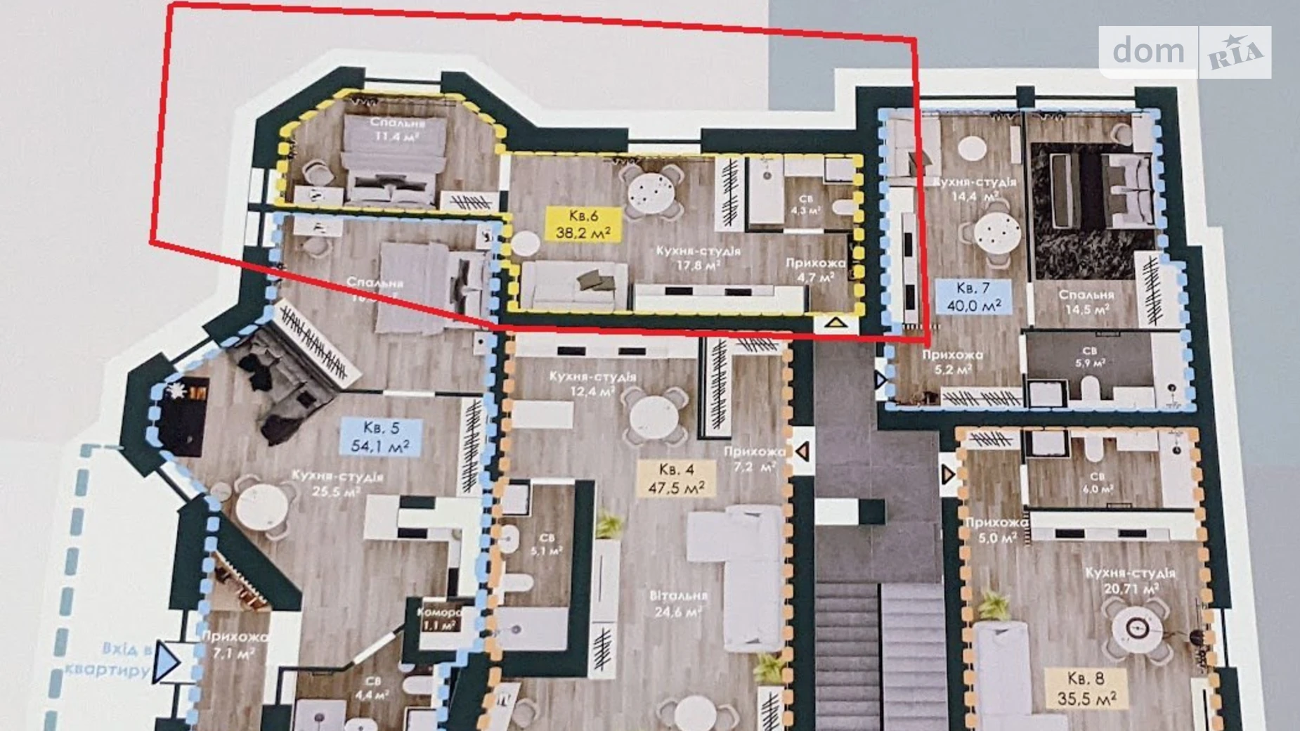 Продается 1-комнатная квартира 38.2 кв. м в, цена: 43930 $ - фото 3