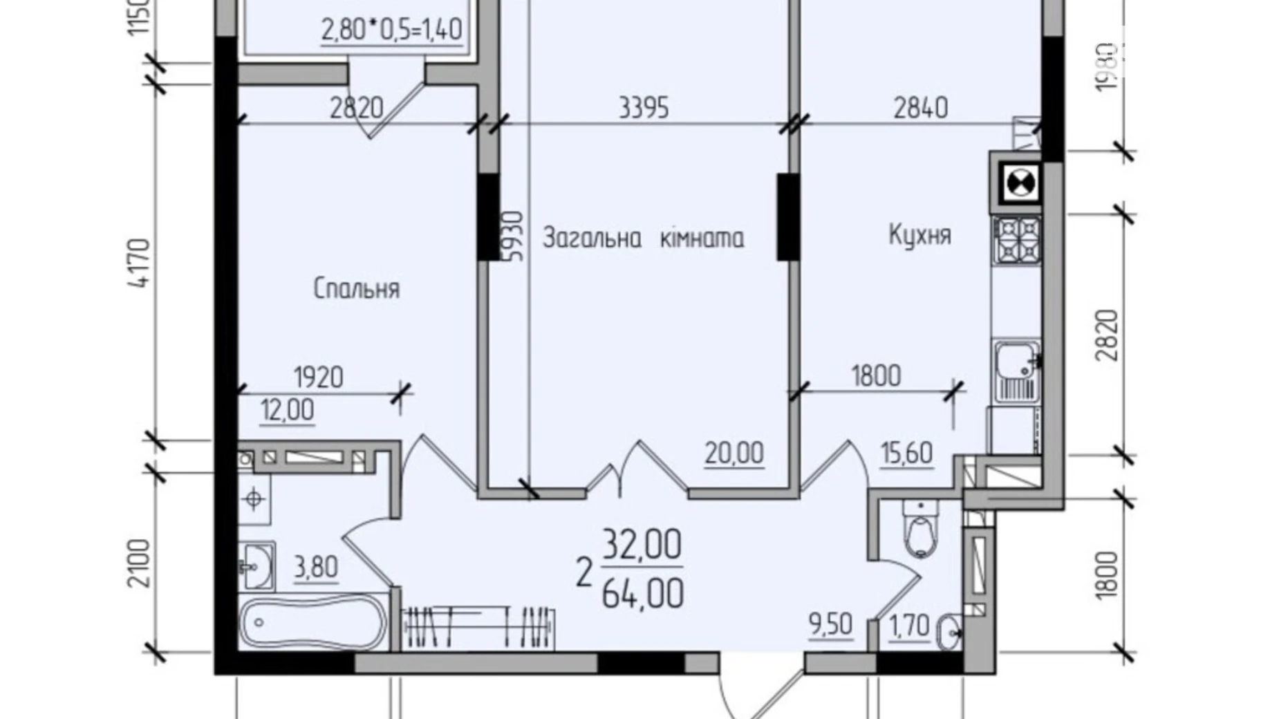Продається 2-кімнатна квартира 64 кв. м у Чернівцях, вул. Руська, 229Б - фото 2