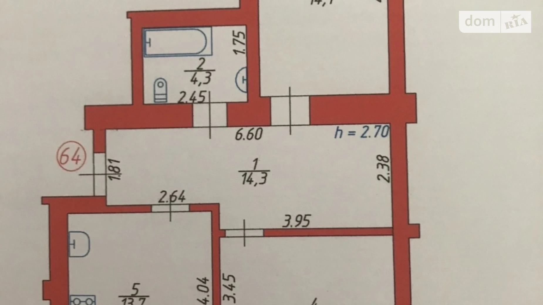 2-комнатная квартира 71.1 кв. м в Луцке, цена: 75000 $ - фото 2