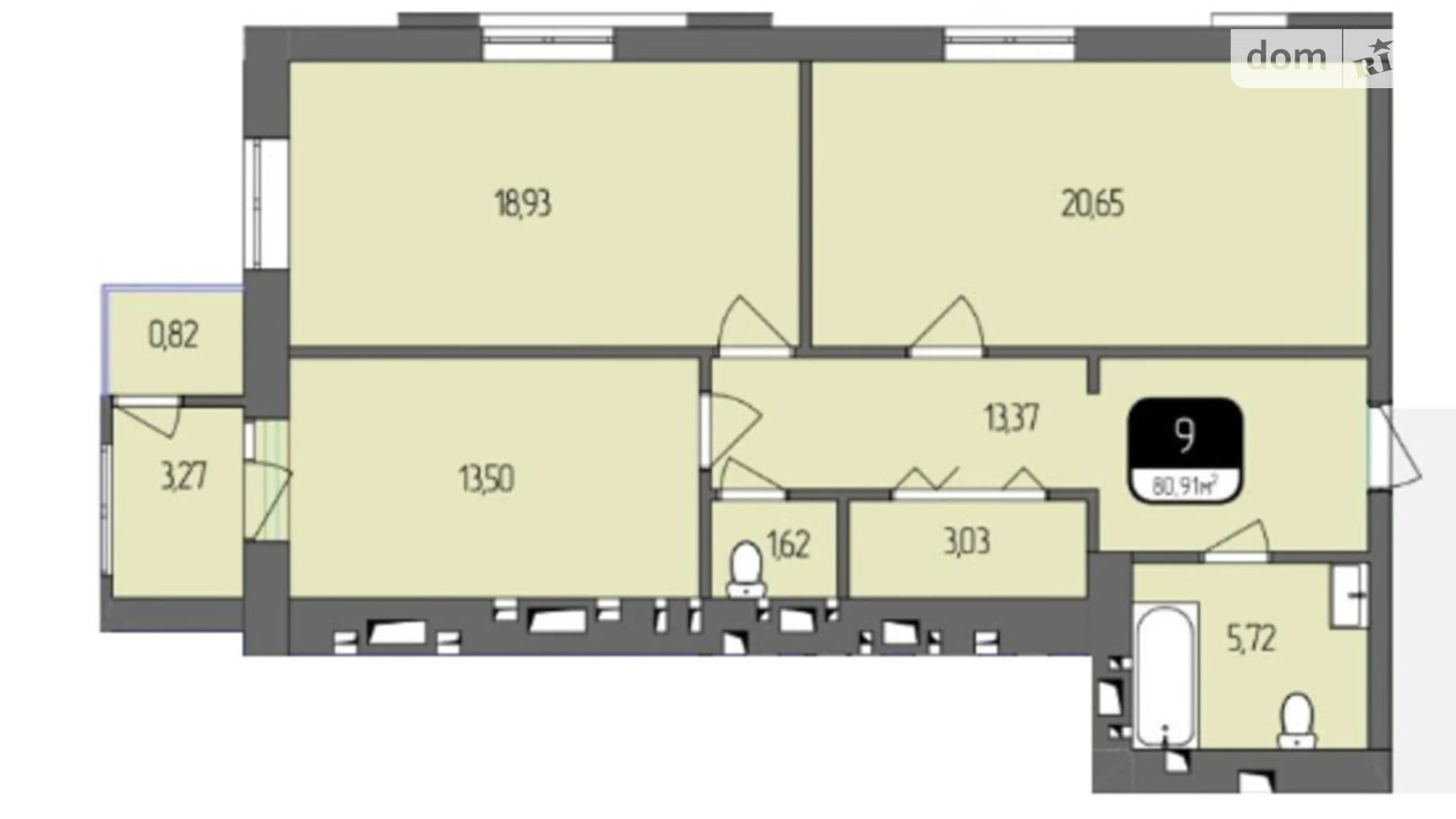 Продается 2-комнатная квартира 80.91 кв. м в Хмельницком, цена: 51209 $ - фото 2