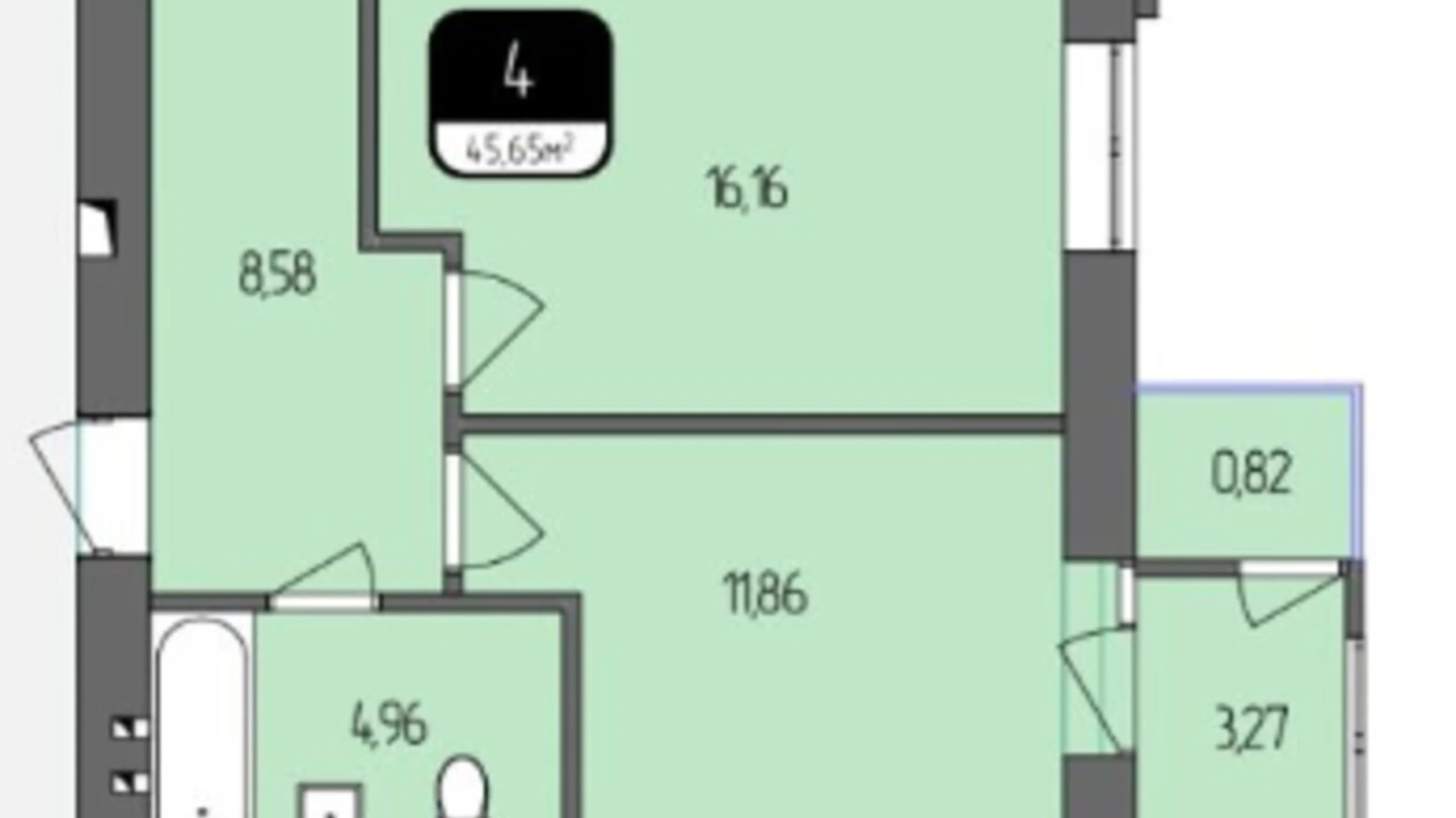 Продается 1-комнатная квартира 45.65 кв. м в Хмельницком, ул. Гетмана Мазепы(Красовского Маршала), 6Ж - фото 2