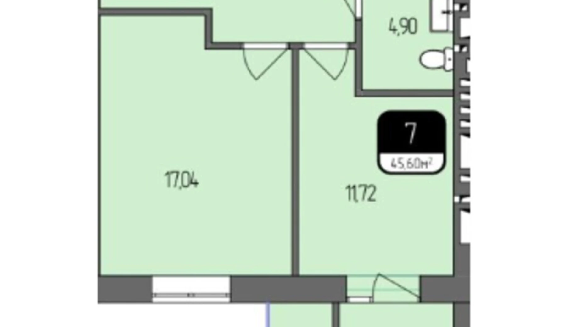 Продается 1-комнатная квартира 45.6 кв. м в Хмельницком, ул. Гетмана Мазепы(Красовского Маршала), 6Ж - фото 2