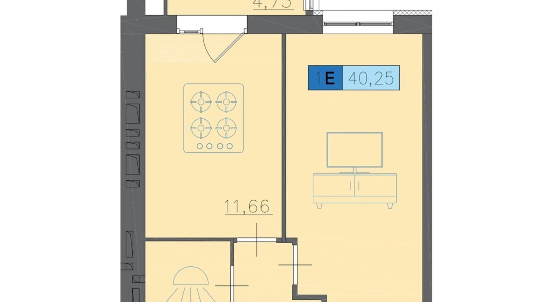 Продается 1-комнатная квартира 40.25 кв. м в Черкассах, ул. Надпольная, 222 - фото 2