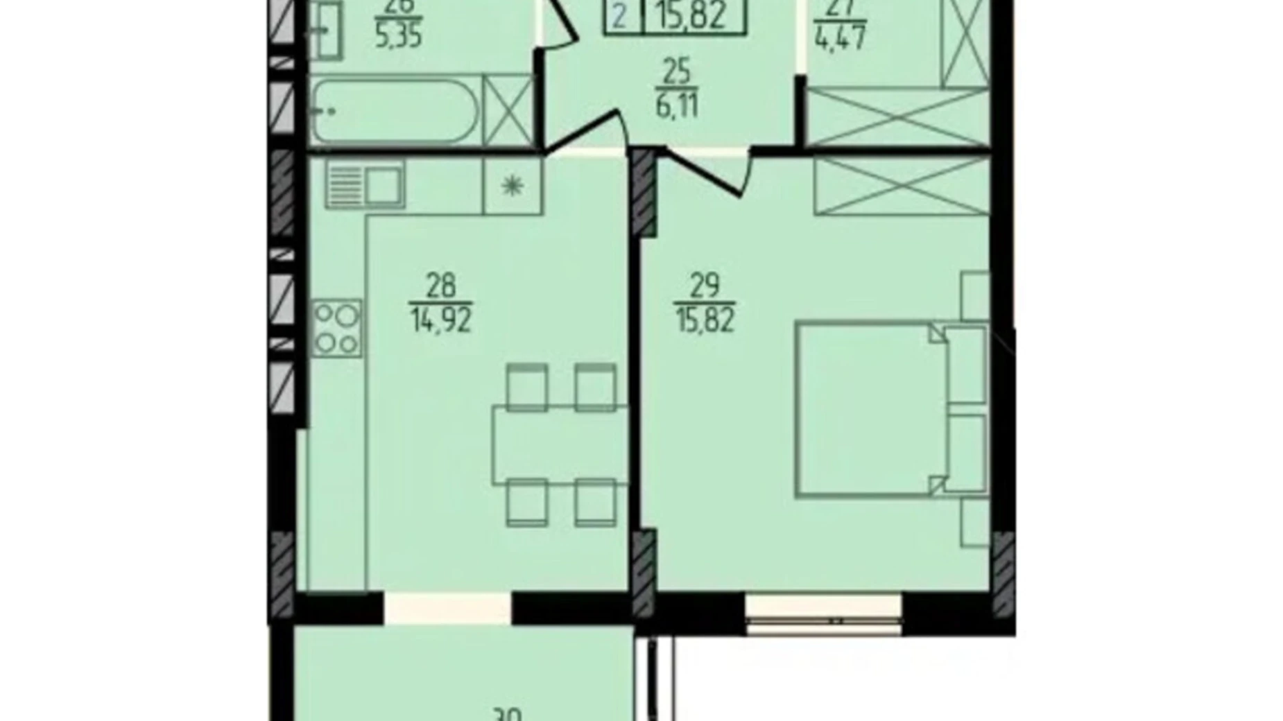 Продается 2-комнатная квартира 52.65 кв. м в Хмельницком, ул. Каменецкая, 137А - фото 2