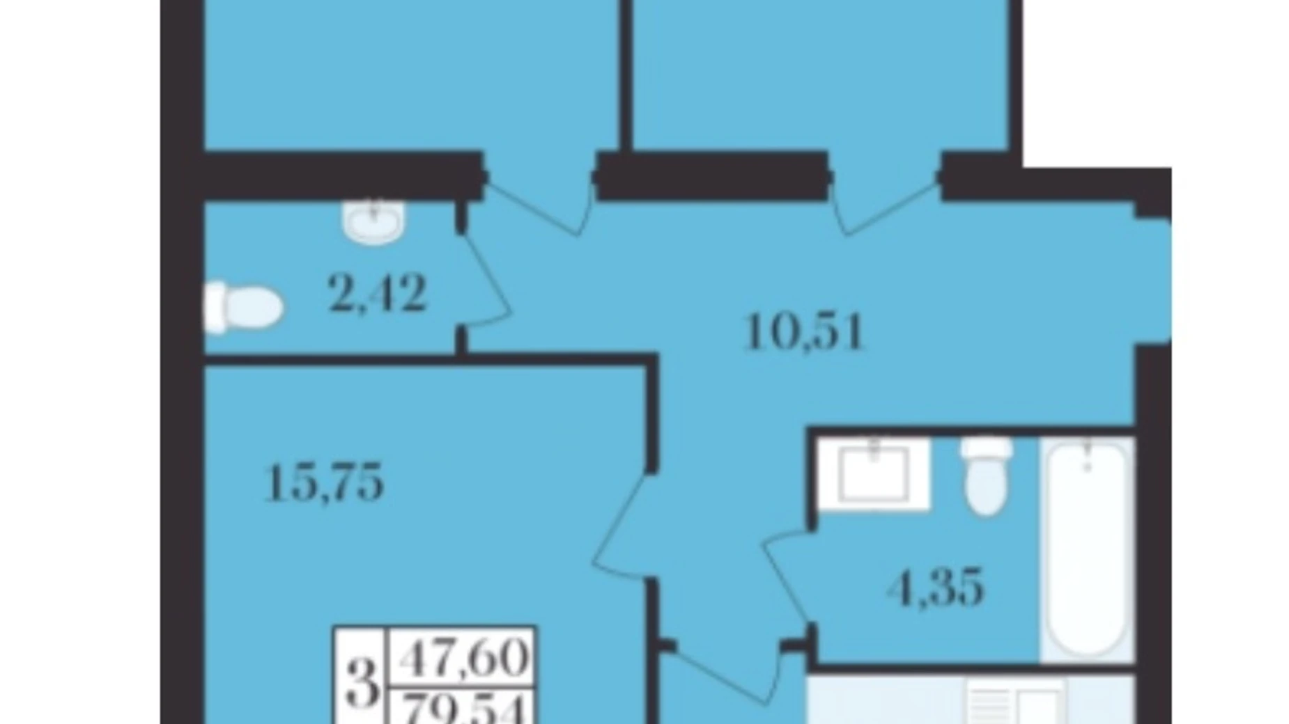 Продается 3-комнатная квартира 79.54 кв. м в Хмельницком, Старокостянтиновское шоссе, undefined - фото 4