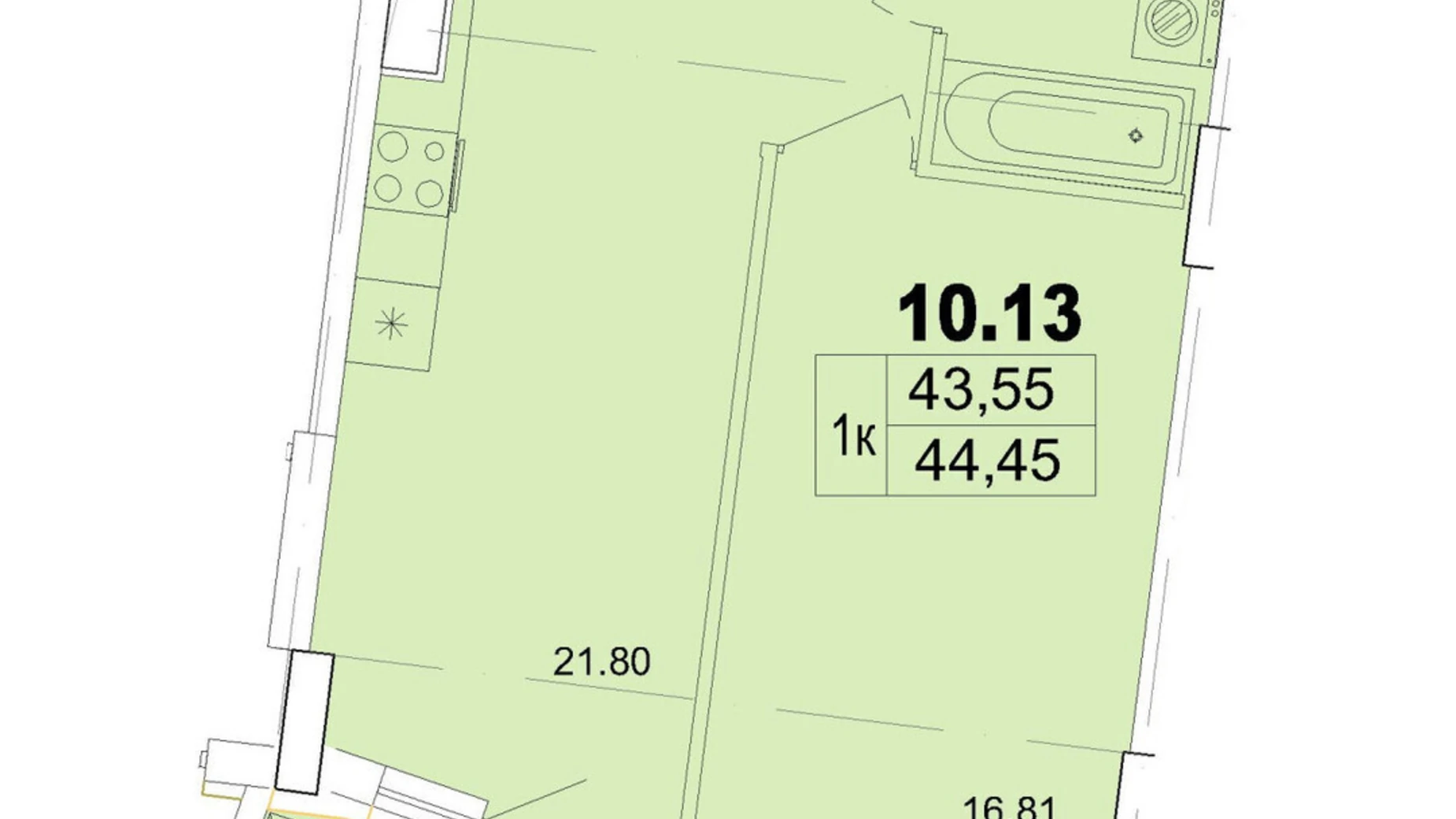 Продается 1-комнатная квартира 44.45 кв. м в Одессе, ул. Чубаевская, 1 - фото 2
