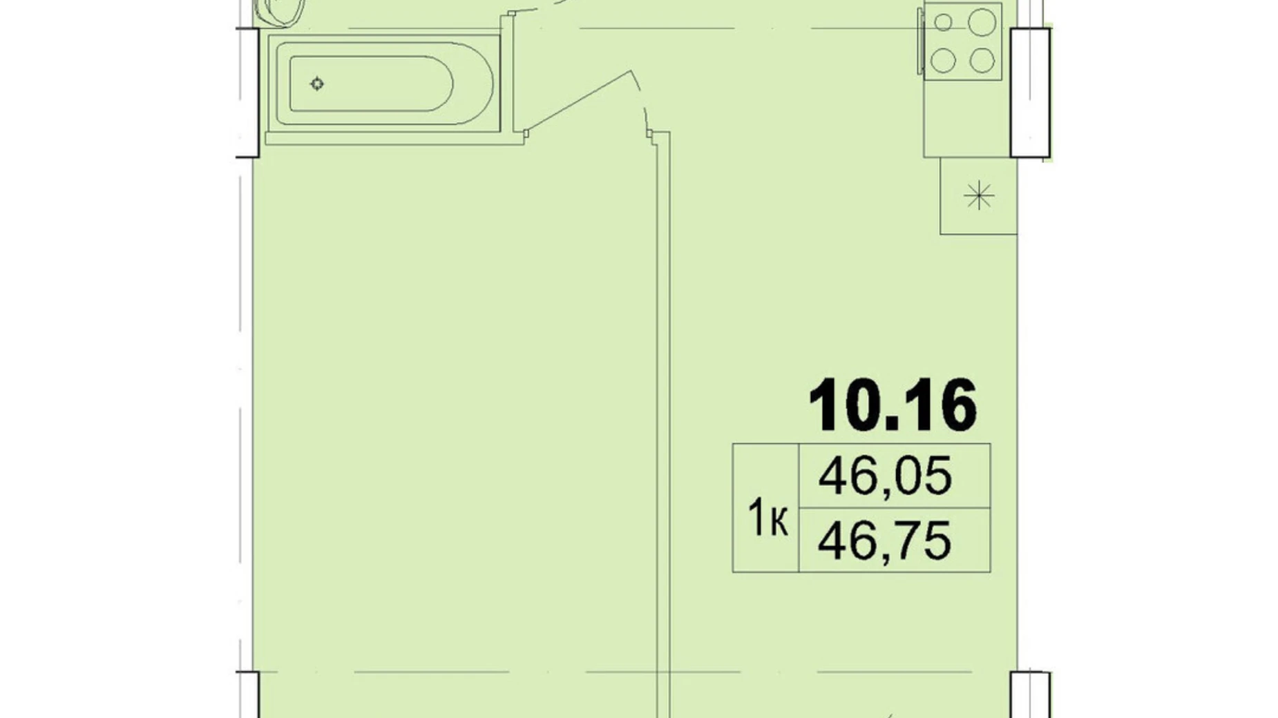 Продается 1-комнатная квартира 46.75 кв. м в Одессе, ул. Чубаевская, 1 - фото 2