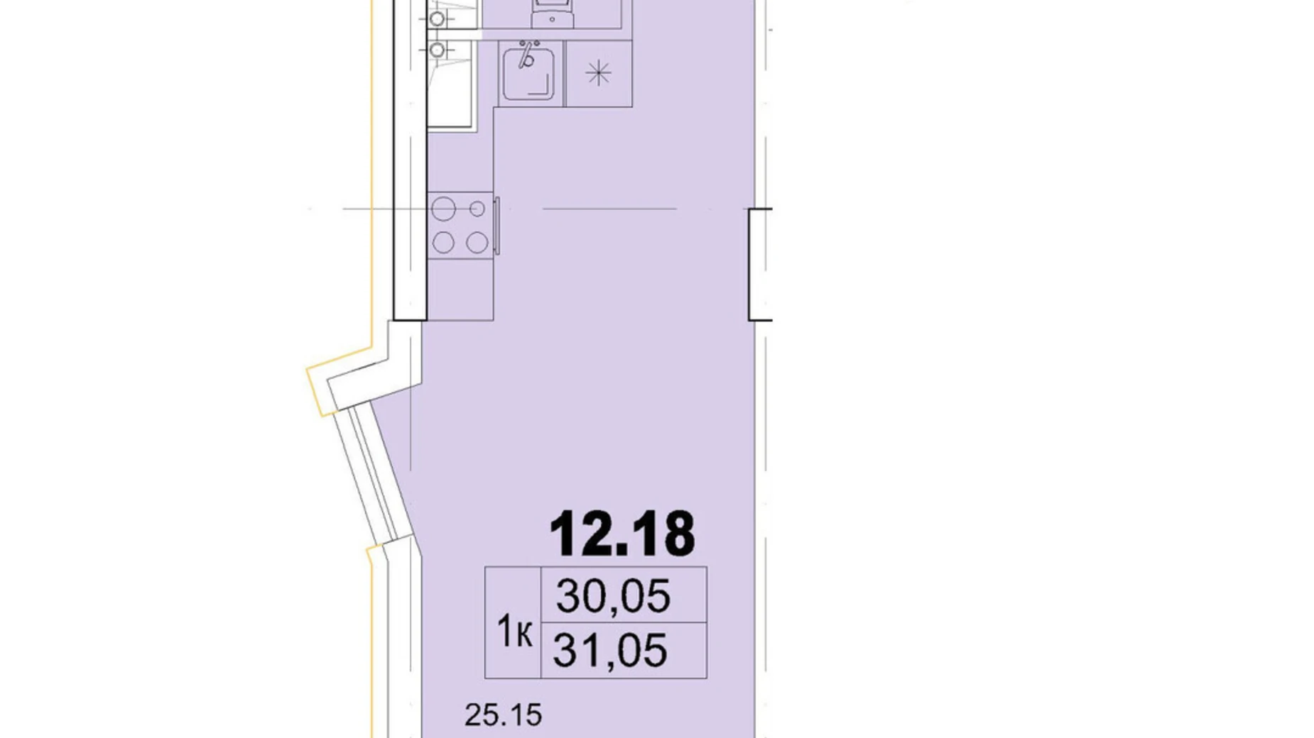 Продается 1-комнатная квартира 31.05 кв. м в Одессе, ул. Чубаевская, 1 - фото 2