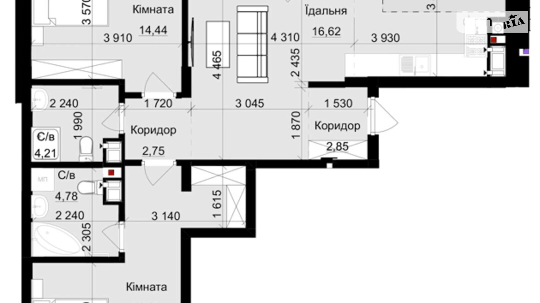 Продается 2-комнатная квартира 80.35 кв. м в Львове, ул. Пасечная, 154 - фото 2