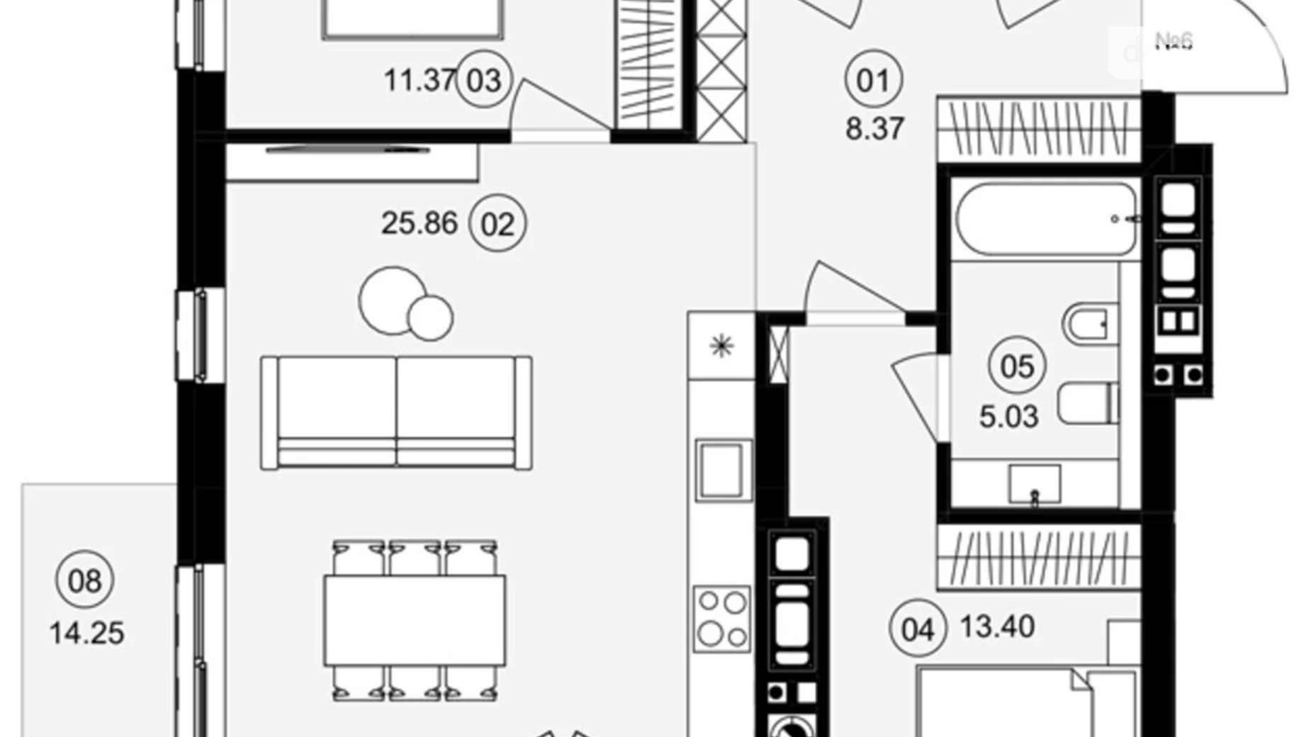 Продается 2-комнатная квартира 76.49 кв. м в Львове, ул. Пасечная, 154 - фото 2