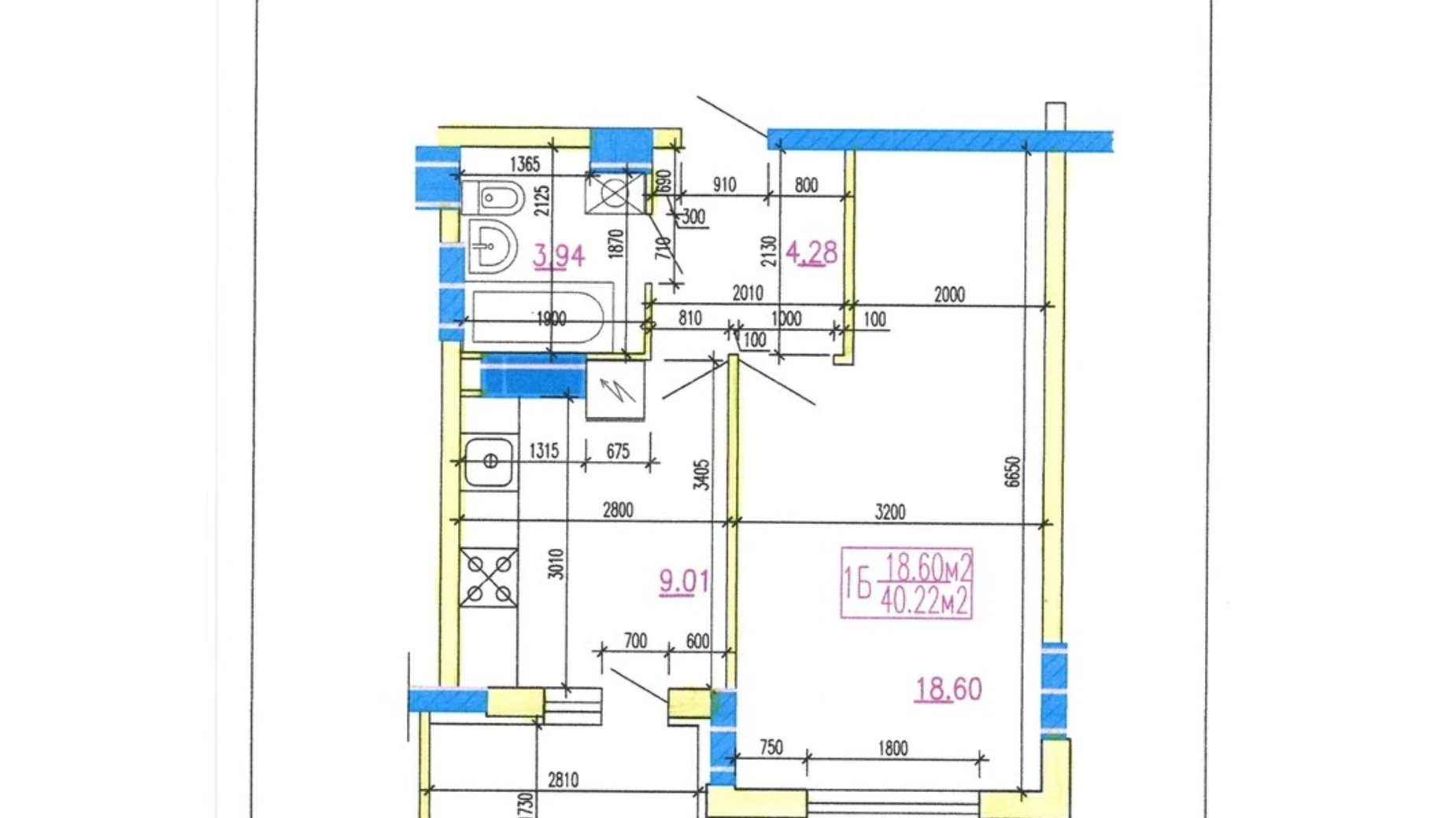 Продается 1-комнатная квартира 41.1 кв. м в Черкассах, цена: 31251 $ - фото 2