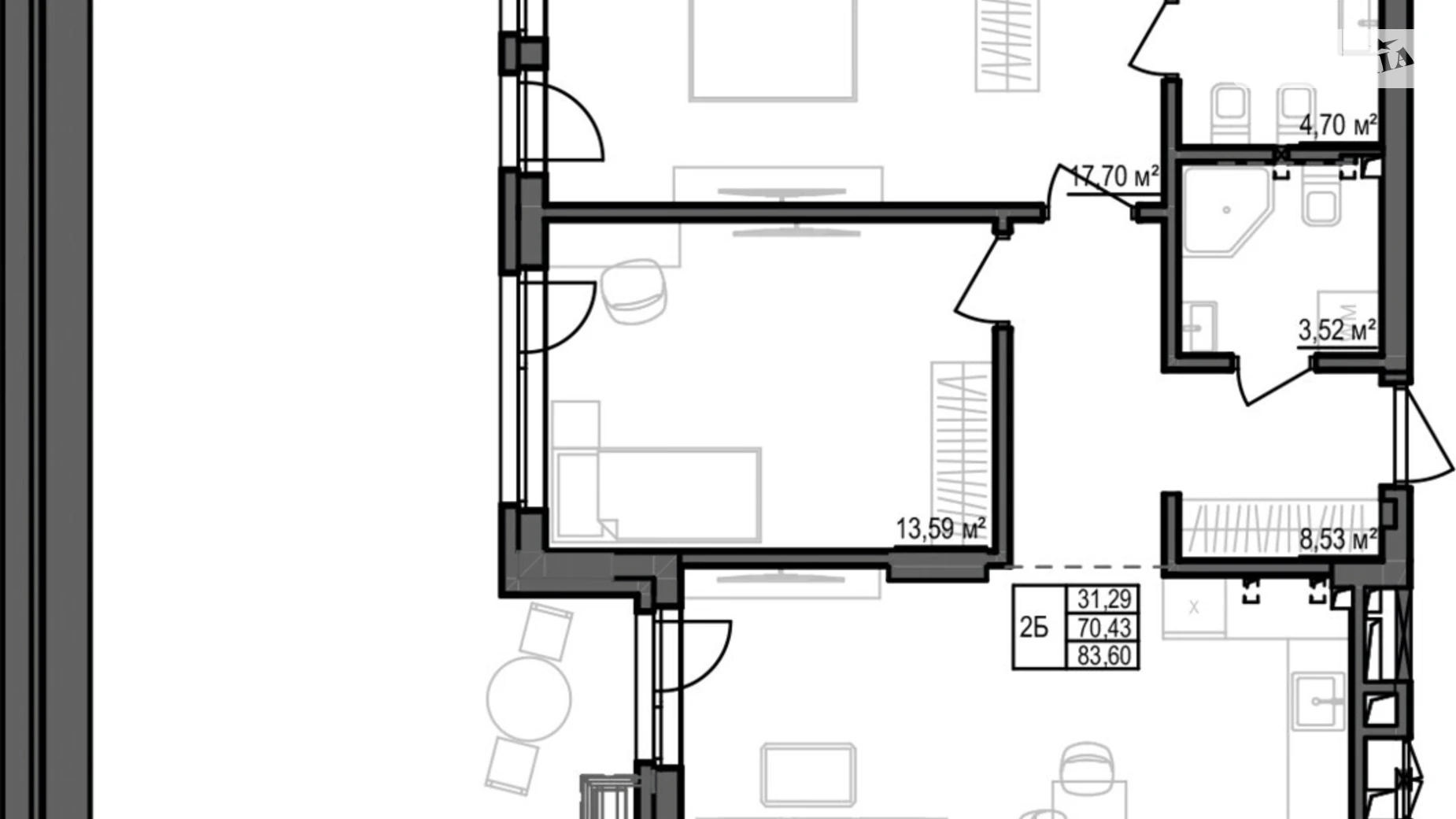Продается 2-комнатная квартира 83.51 кв. м в Кропивницком - фото 2
