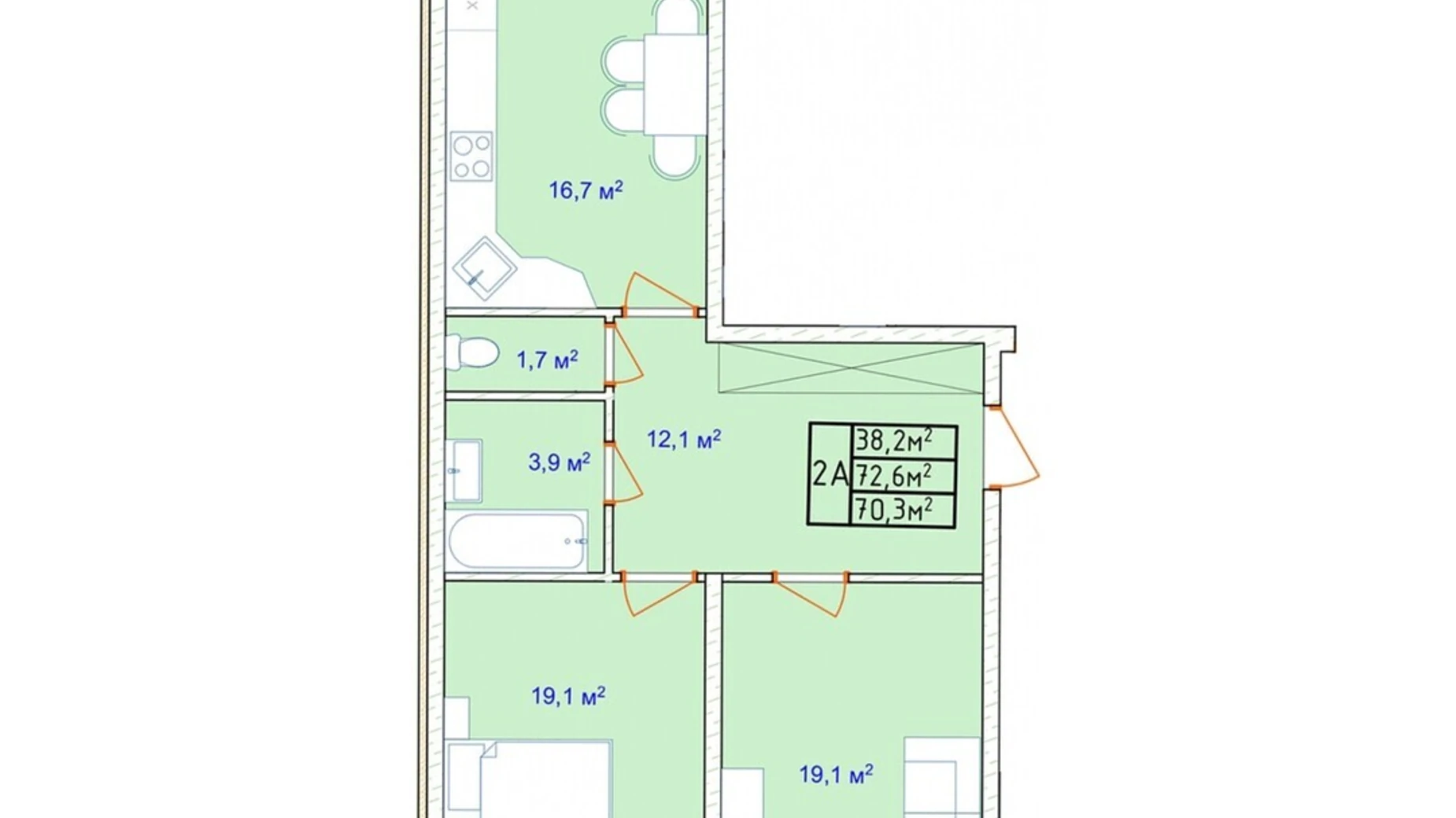 Продается 2-комнатная квартира 72.5 кв. м в Одессе, Фонтанская дор., 118А - фото 2