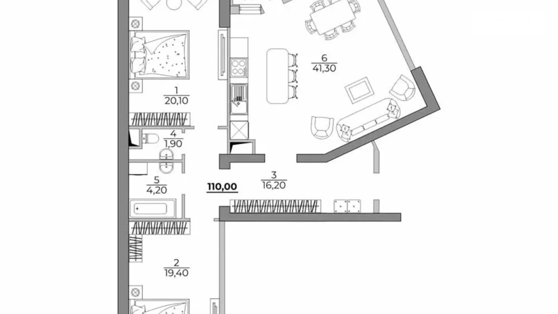 Продается 3-комнатная квартира 109.1 кв. м в Одессе, Фонтанская дор., 118А - фото 2