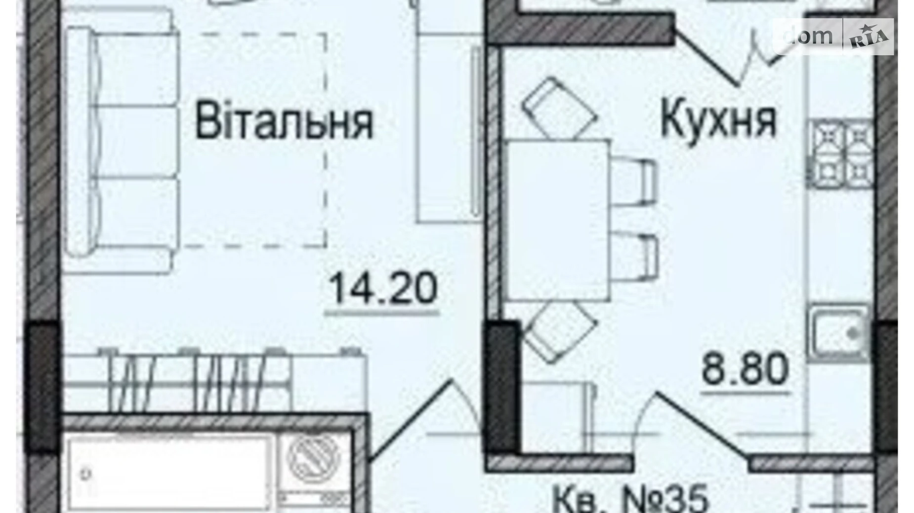 Продается 1-комнатная квартира 36.2 кв. м в Черновцах, цена: 38010 $ - фото 2
