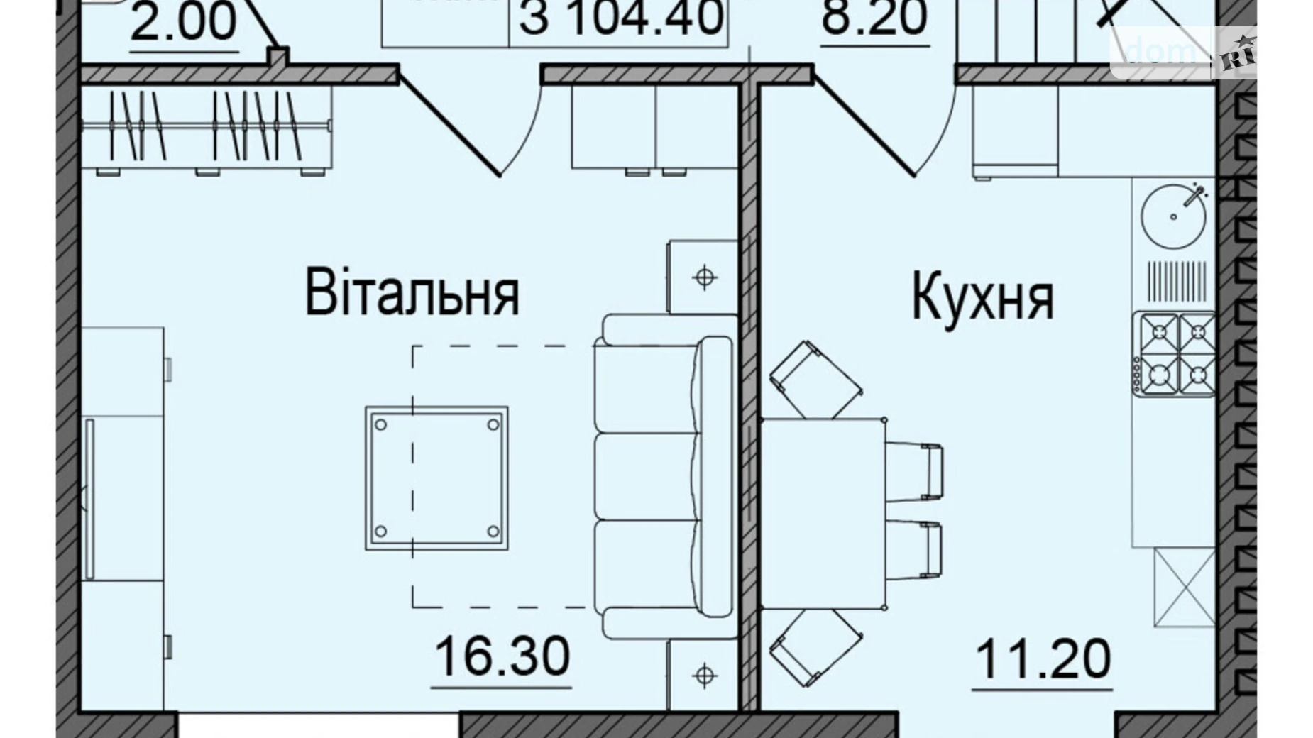 Продается 4-комнатная квартира 104.4 кв. м в, цена: 120060 $ - фото 2