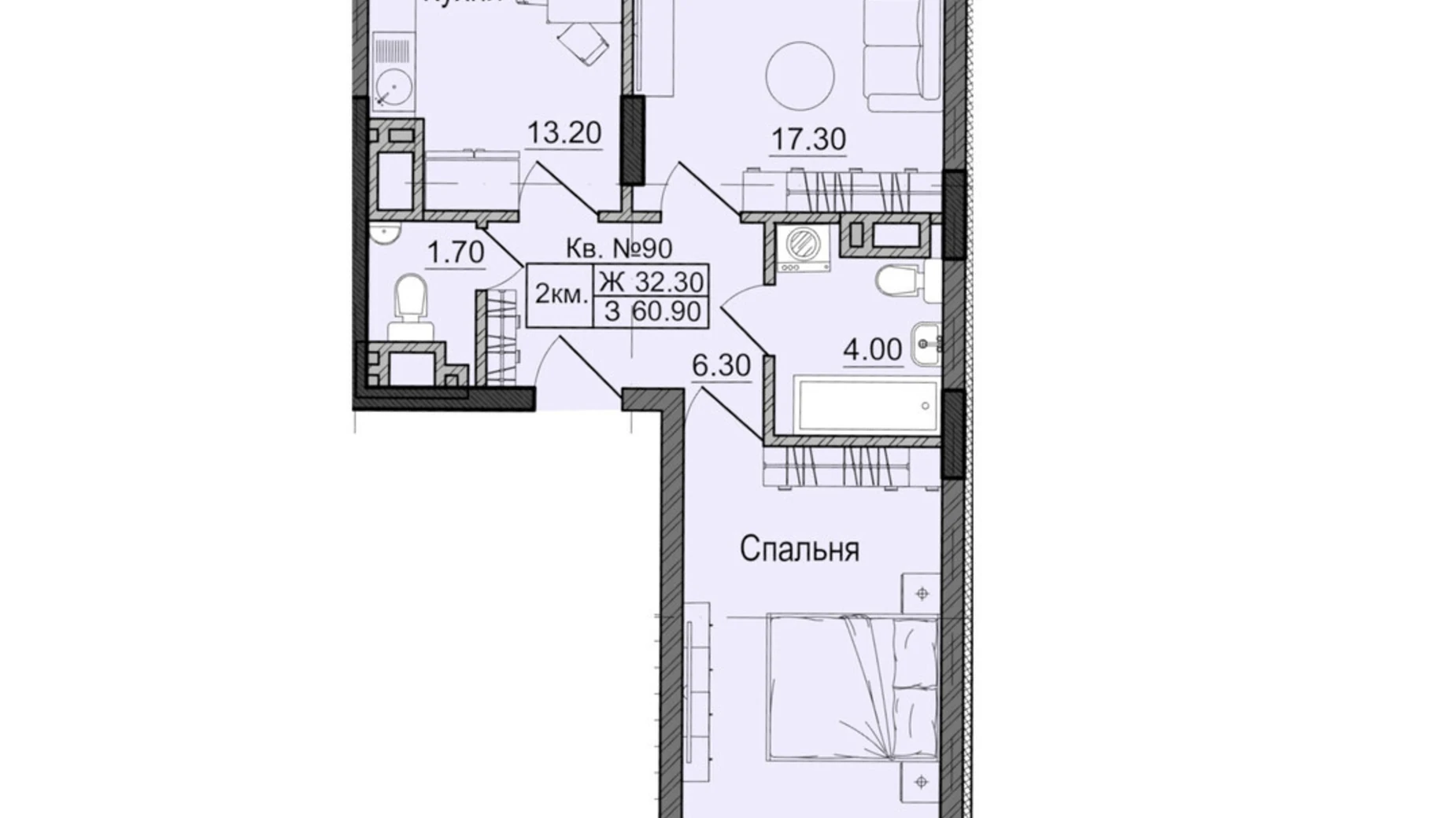 Продается 2-комнатная квартира 60.9 кв. м в Черновцах, цена: 70035 $ - фото 5