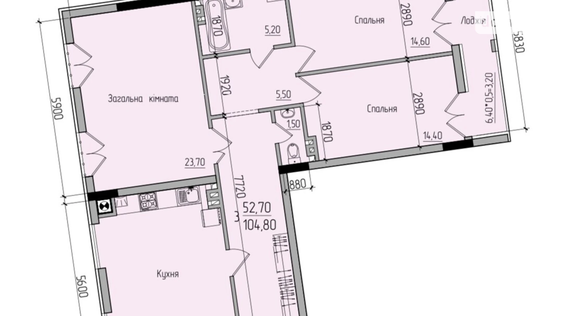 Продается 3-комнатная квартира 103 кв. м в, цена: 87550 $ - фото 2