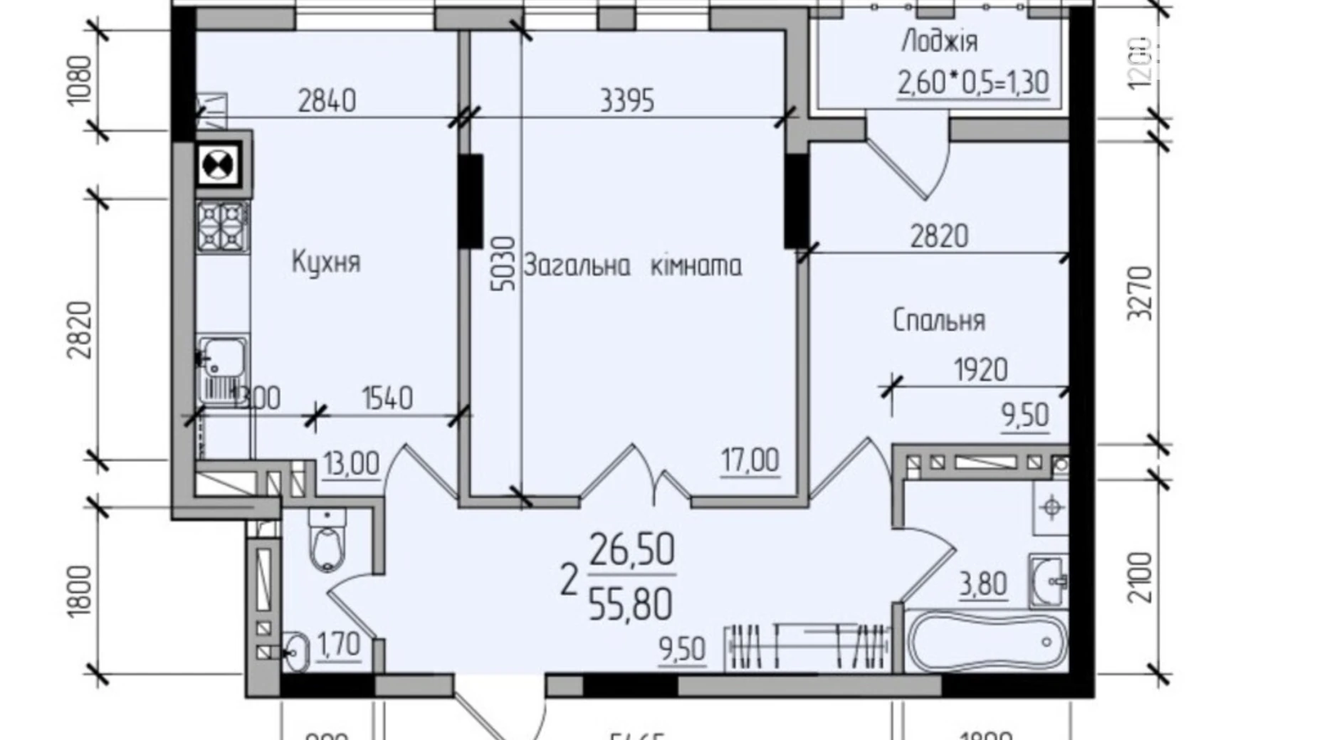 Продається 2-кімнатна квартира 55.8 кв. м у Чернівцях, вул. Руська, 229Б - фото 2