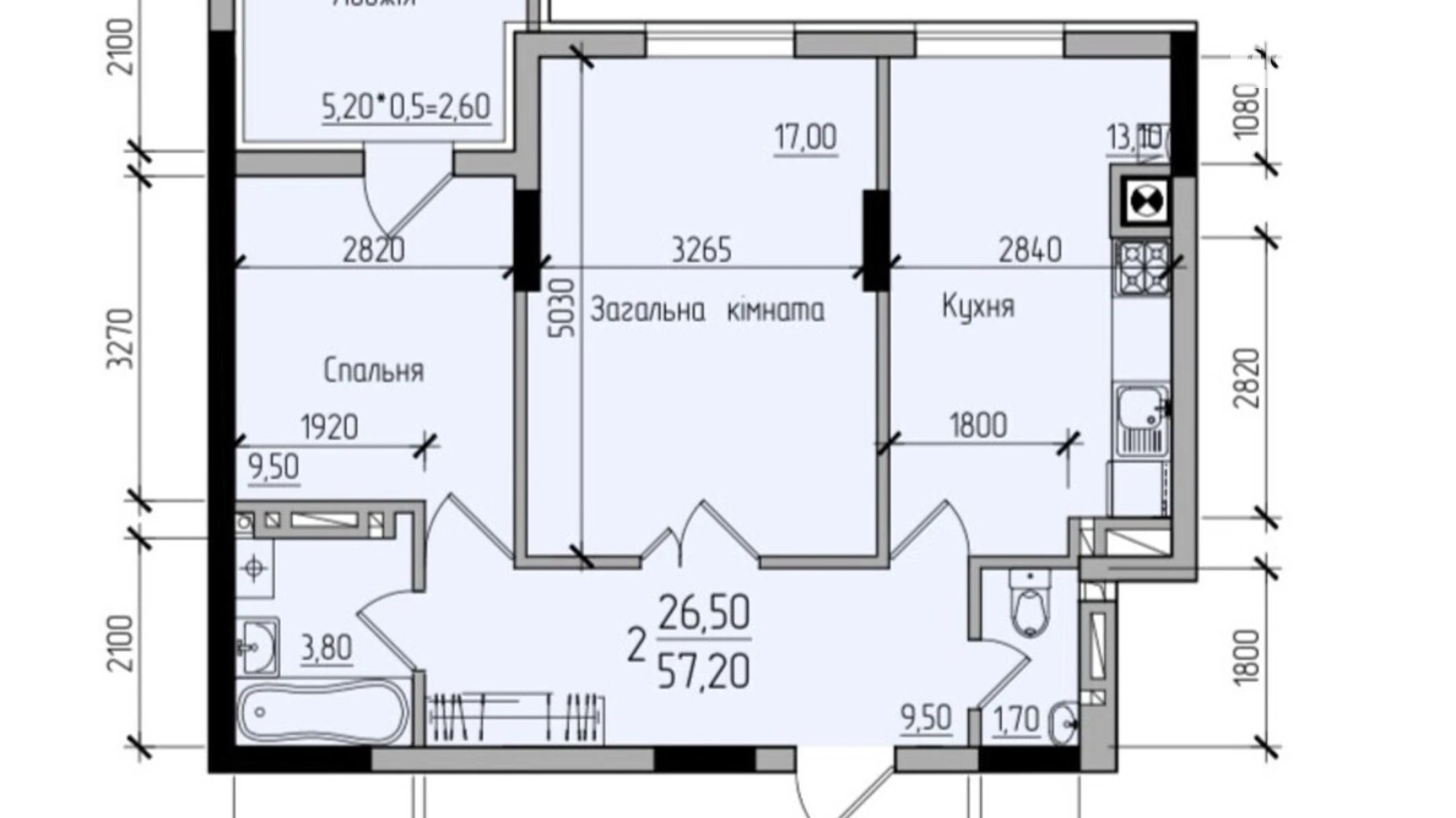 Продається 2-кімнатна квартира 57.2 кв. м у Чернівцях, вул. Руська, 229Б - фото 2