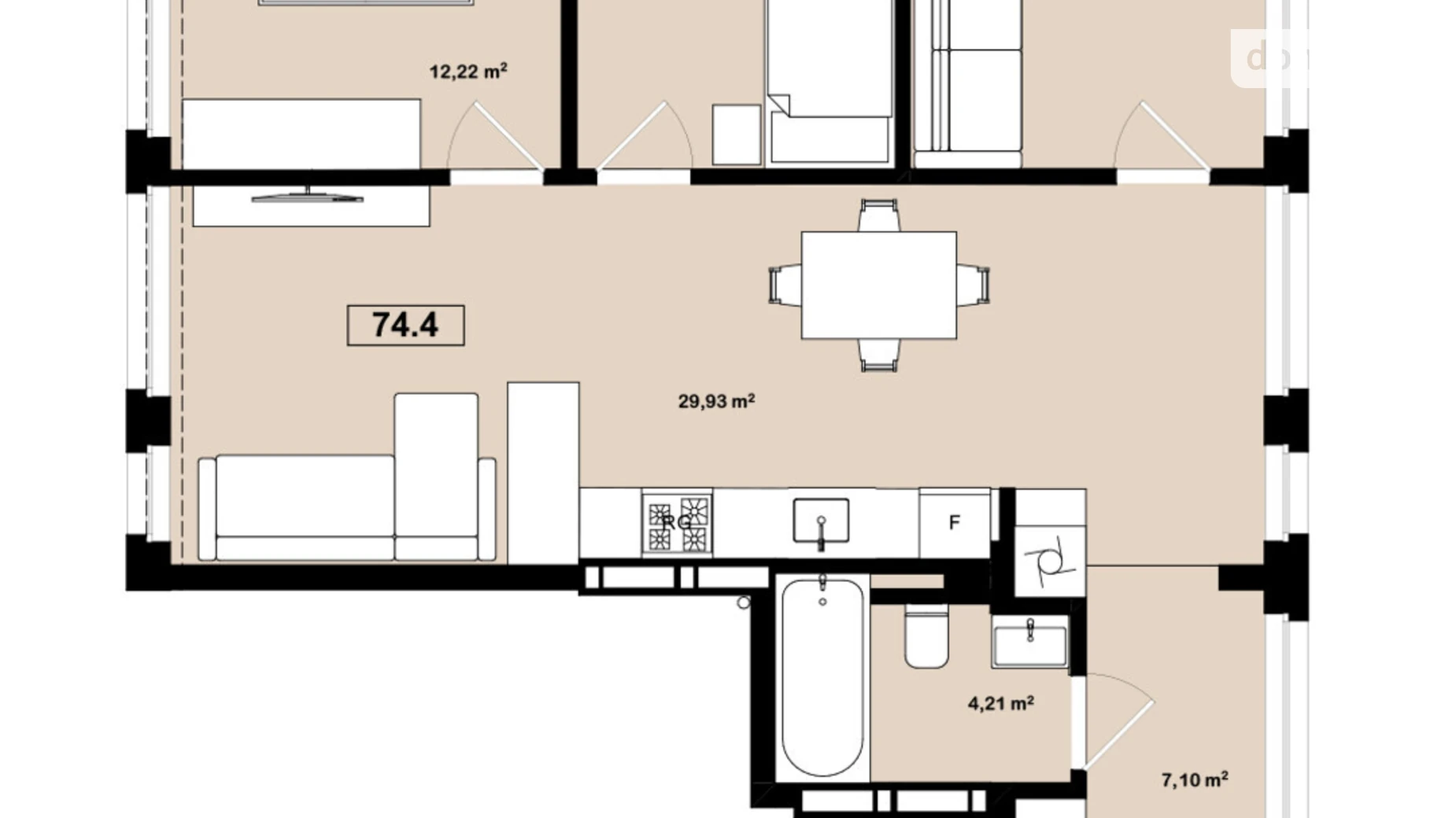 Продается 3-комнатная квартира 76.5 кв. м в Днепре, ул. Холодильная, 67 - фото 2