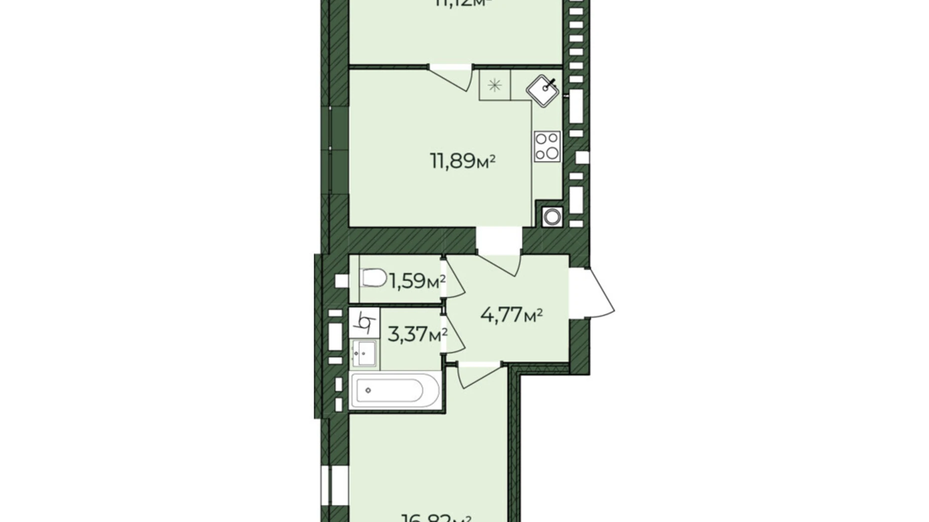 Продается 2-комнатная квартира 50.62 кв. м в Хмельницком, Львовское шоссе, 51/2 - фото 2