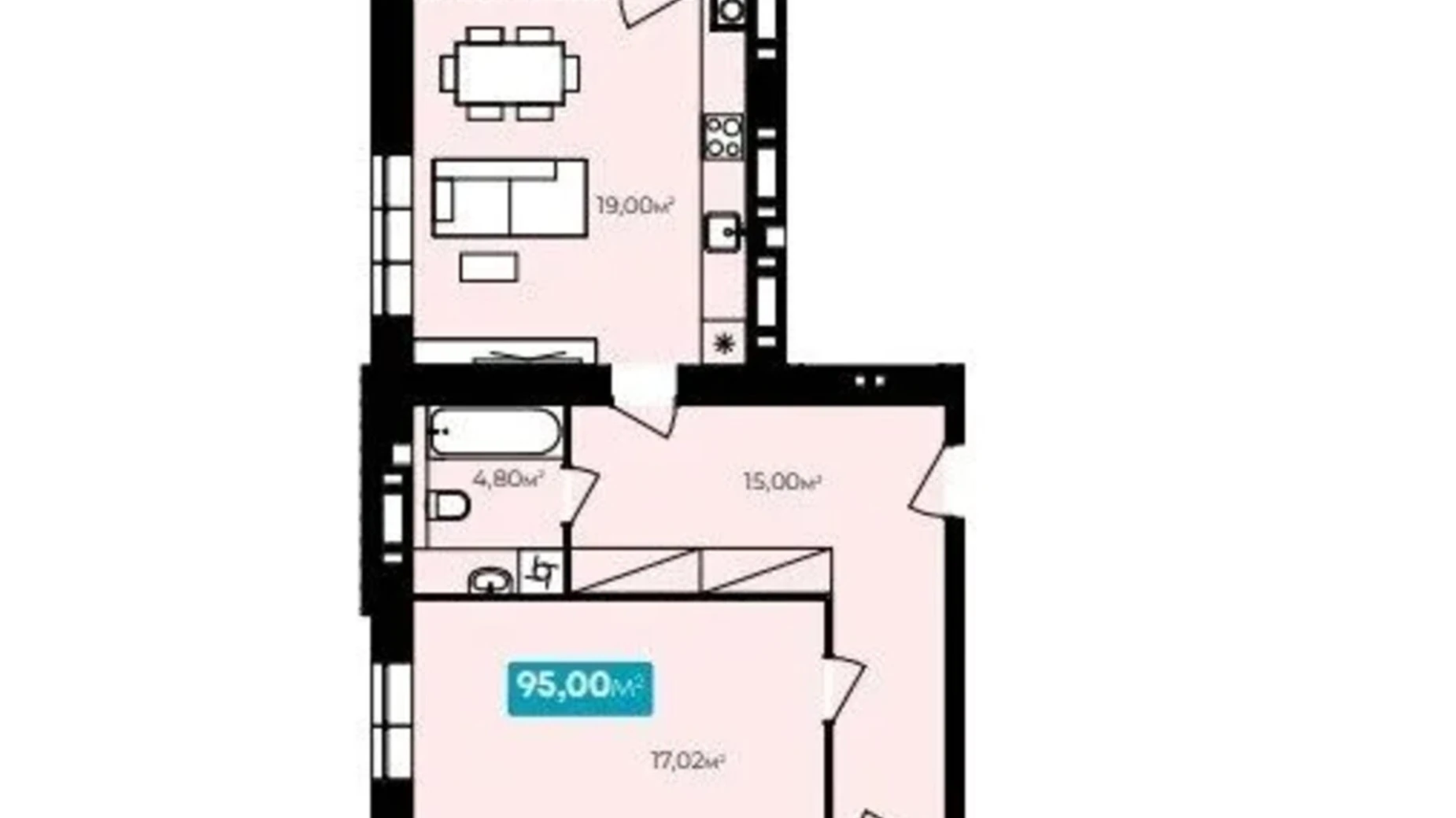 Продается 3-комнатная квартира 95 кв. м в Хмельницком, ул. Нижняя Береговая, 1Б - фото 2