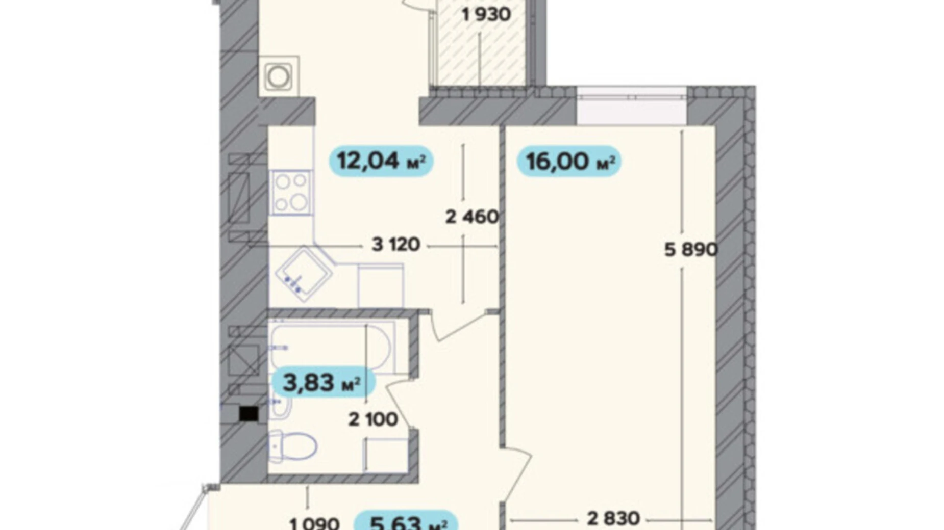 Продается 1-комнатная квартира 37.5 кв. м в Хмельницком, ул. Нижняя Береговая, 1Б - фото 2
