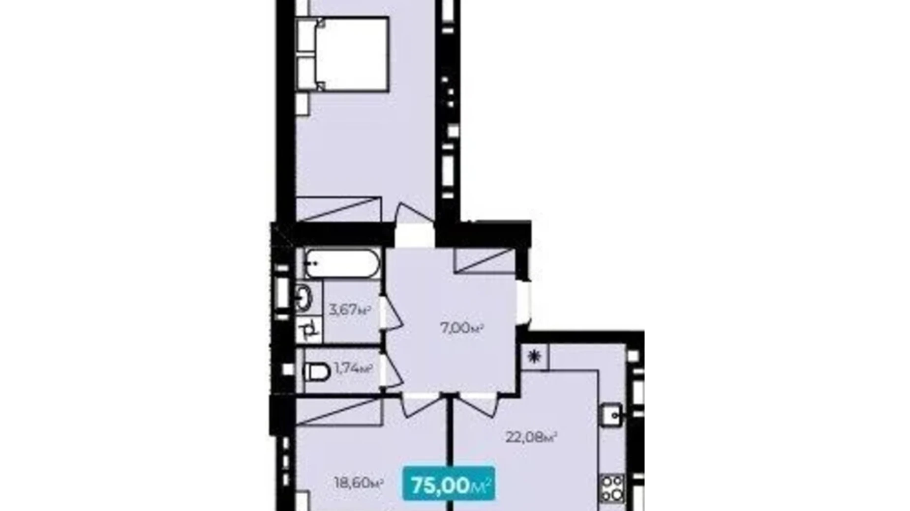 Продается 2-комнатная квартира 75 кв. м в Хмельницком, ул. Нижняя Береговая, 1Б - фото 2