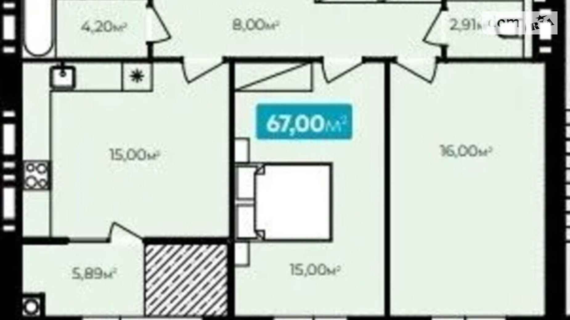 Продается 2-комнатная квартира 67 кв. м в Хмельницком, ул. Нижняя Береговая, 1Б - фото 2
