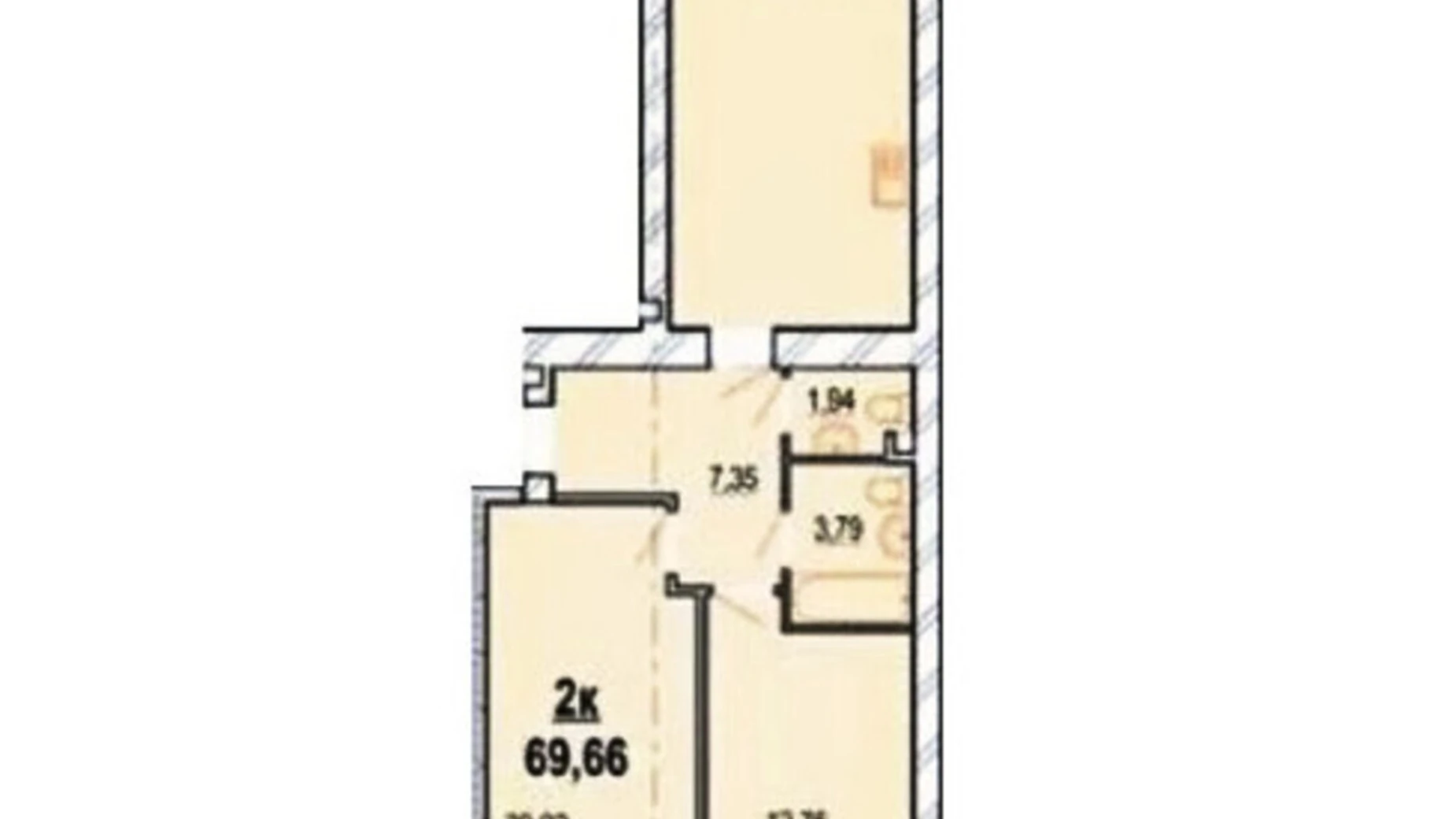 Продается 2-комнатная квартира 73 кв. м в Виннице, ул. Васильковая, 4В - фото 2