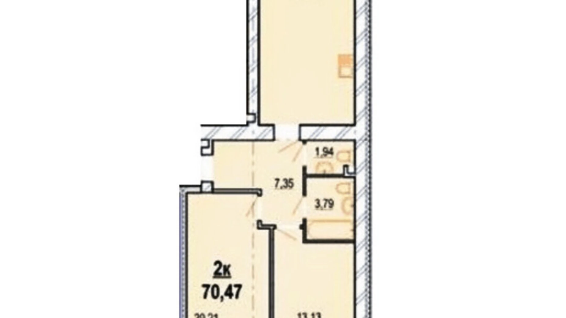 Продается 2-комнатная квартира 74.2 кв. м в Виннице, ул. Васильковая, 4В - фото 2