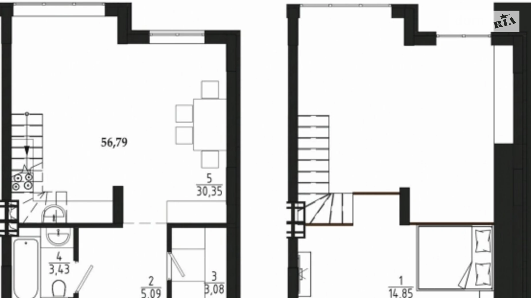 Продается 1-комнатная квартира 56.79 кв. м в Фонтанке, ул. Чехова, 1 - фото 2