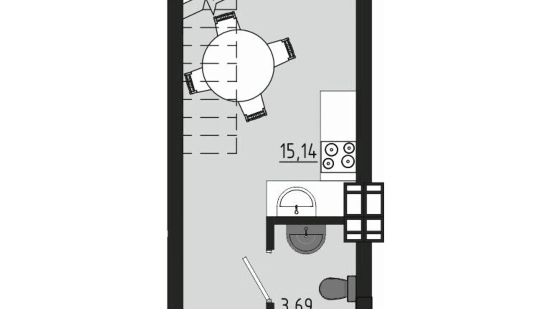 Продается 1-комнатная квартира 34.37 кв. м в Фонтанке, ул. Чехова, 1 - фото 2