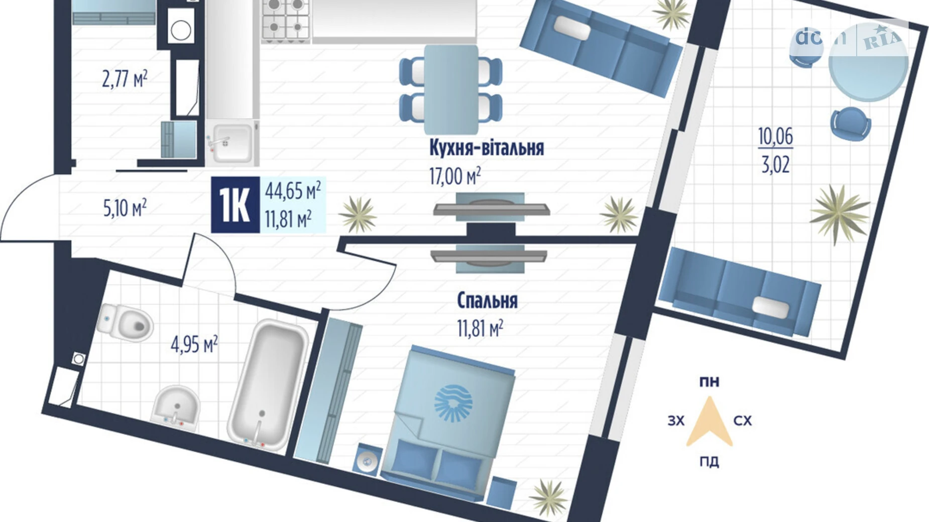 Продается 1-комнатная квартира 44.31 кв. м в Сокольниках, ул. боковая Стрыйская, 1 - фото 2