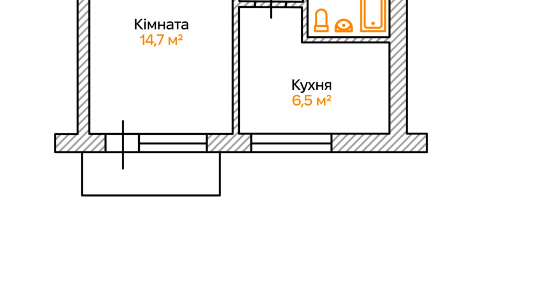 Продается 1-комнатная квартира 30.3 кв. м в Киеве, Харьковское шоссе, 21/1 - фото 2