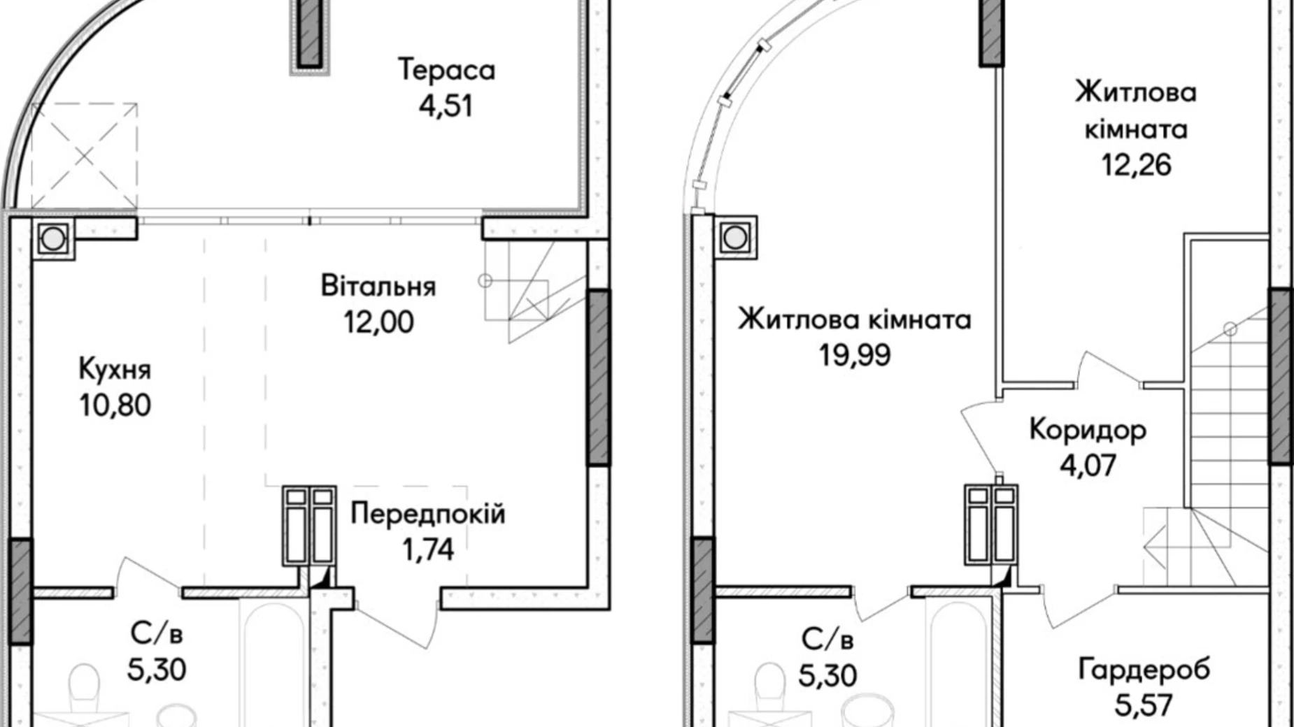 Продается 3-комнатная квартира 82 кв. м в Ирпене, ул. Ольги Кобылянской(Достоевского), 1В - фото 2