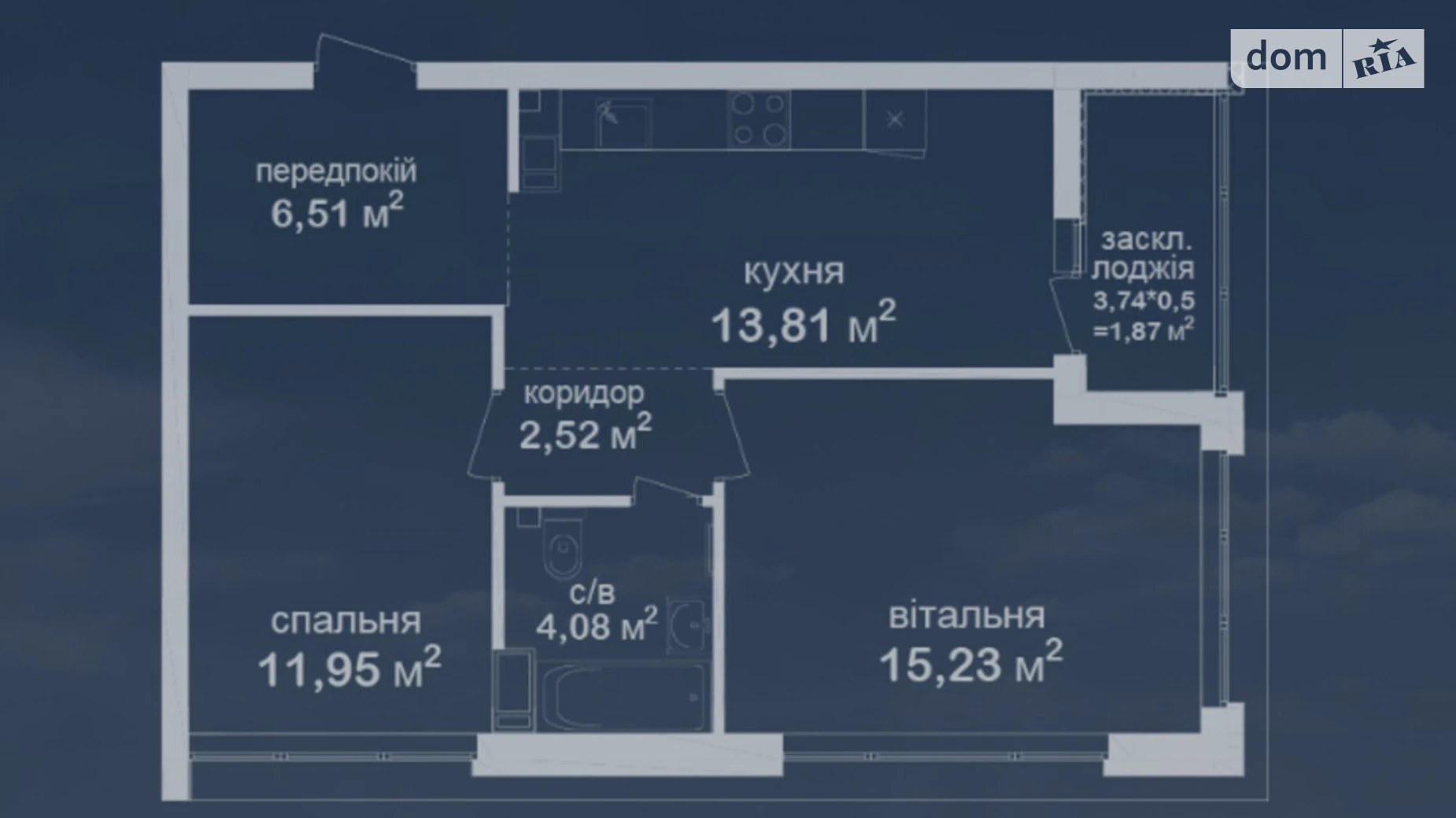 Продается 2-комнатная квартира 55.97 кв. м в Киеве, ул. Академика Заболотного, 152 - фото 2