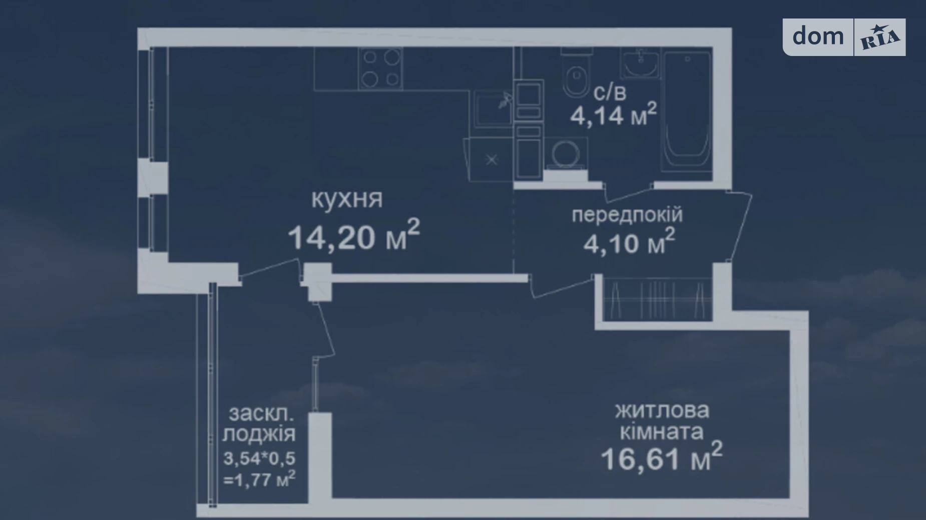 Продается 1-комнатная квартира 40.82 кв. м в Киеве, ул. Академика Заболотного, 152 - фото 4