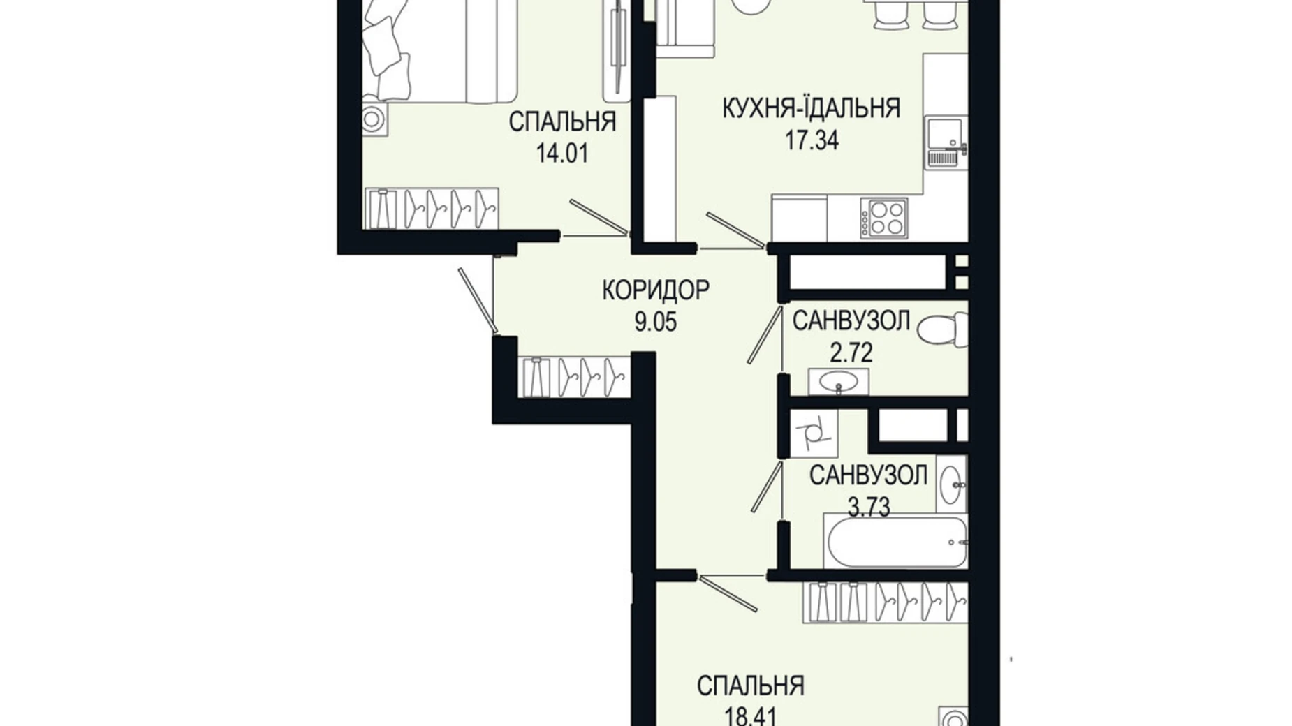 Продається 2-кімнатна квартира 67 кв. м у Львові, вул. Щурата - фото 2