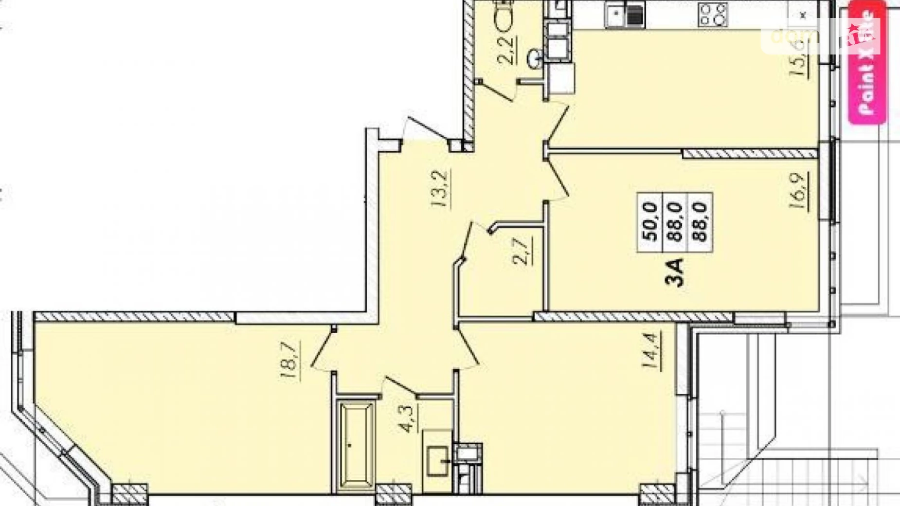 Продается помещения свободного назначения 88.1 кв. м в 16-этажном здании, цена: 105000 $ - фото 3