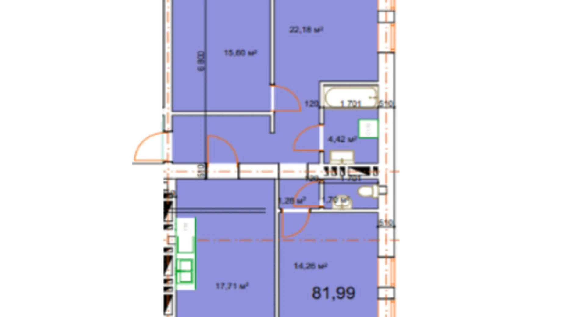 Продается 3-комнатная квартира 81.99 кв. м в Калуше, ул. Малицкой - фото 2