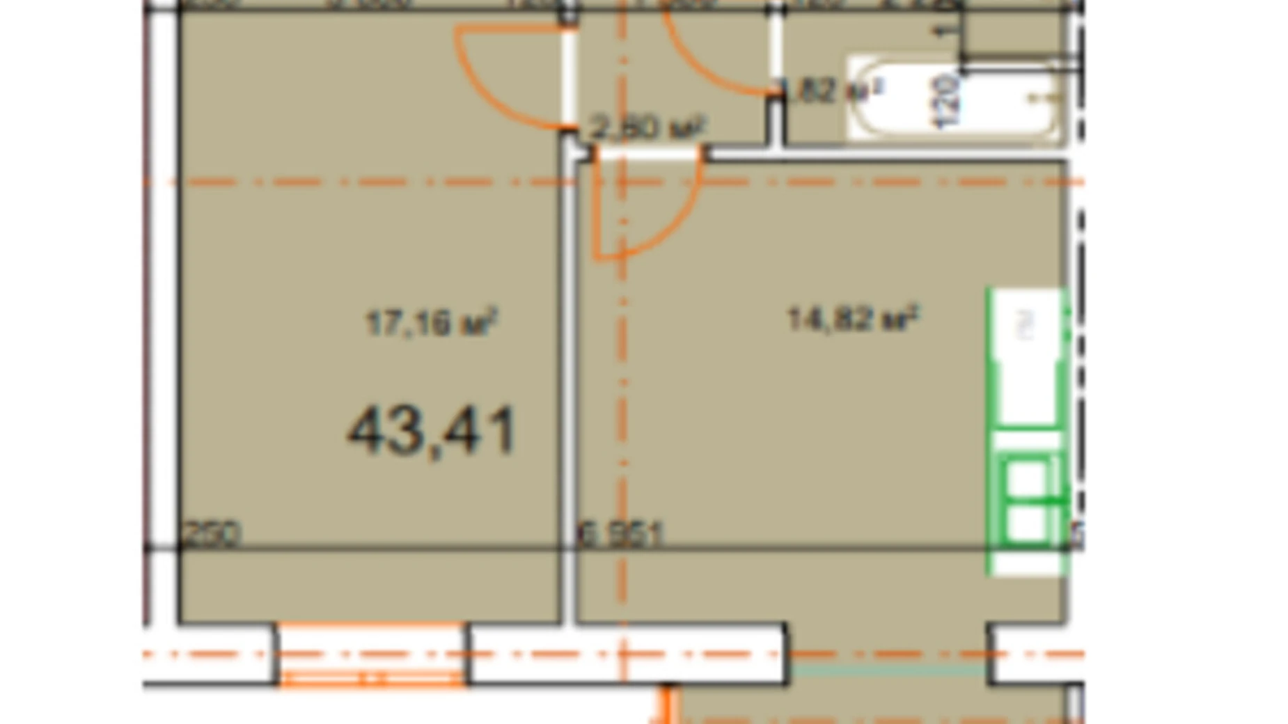 Продается 1-комнатная квартира 43.41 кв. м в Калуше, ул. Малицкой - фото 2