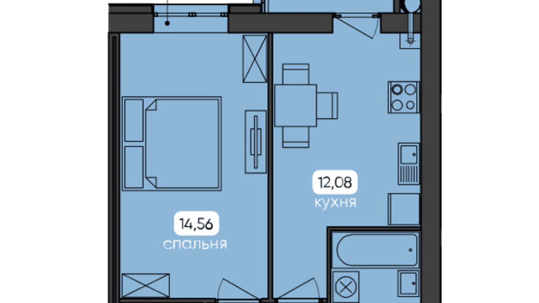 Продается 1-комнатная квартира 41.33 кв. м в Житомире, ул. Большая Бердичевская, 50А - фото 3