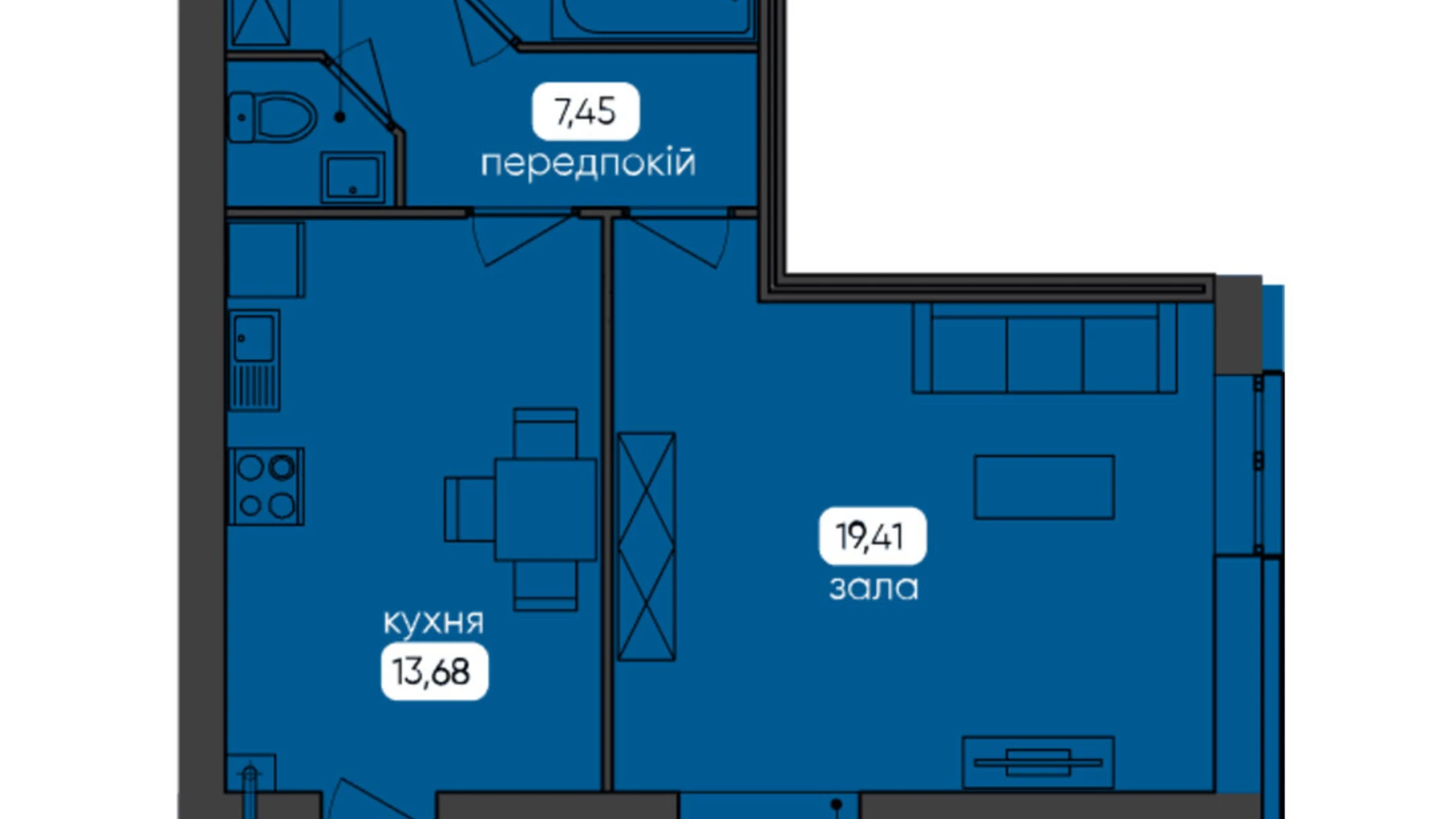 Продается 1-комнатная квартира 50.41 кв. м в Житомире, ул. Большая Бердичевская, 50А - фото 2